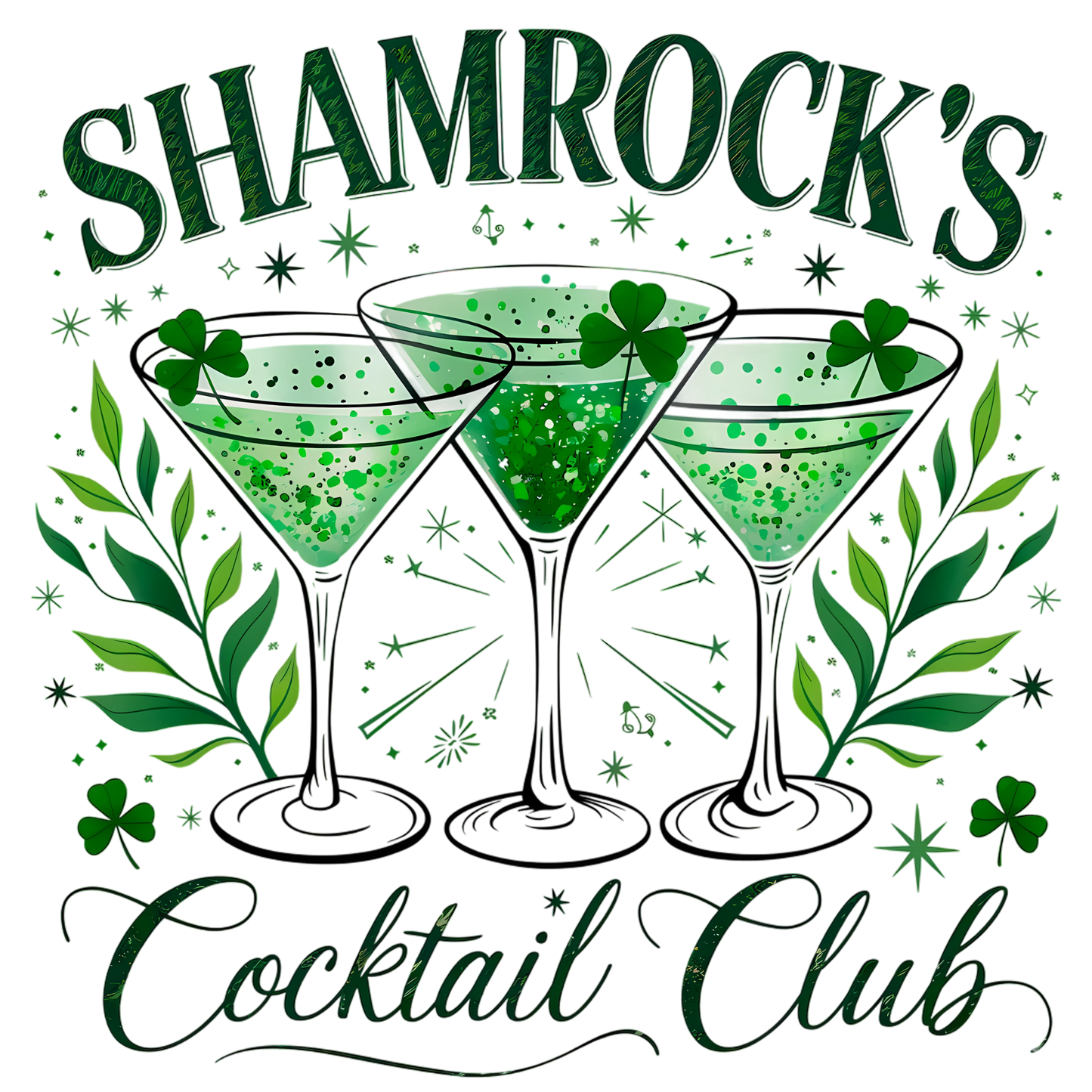 Shamrock's Cocktail Club — St. Patrick's Day Green Martini Tee