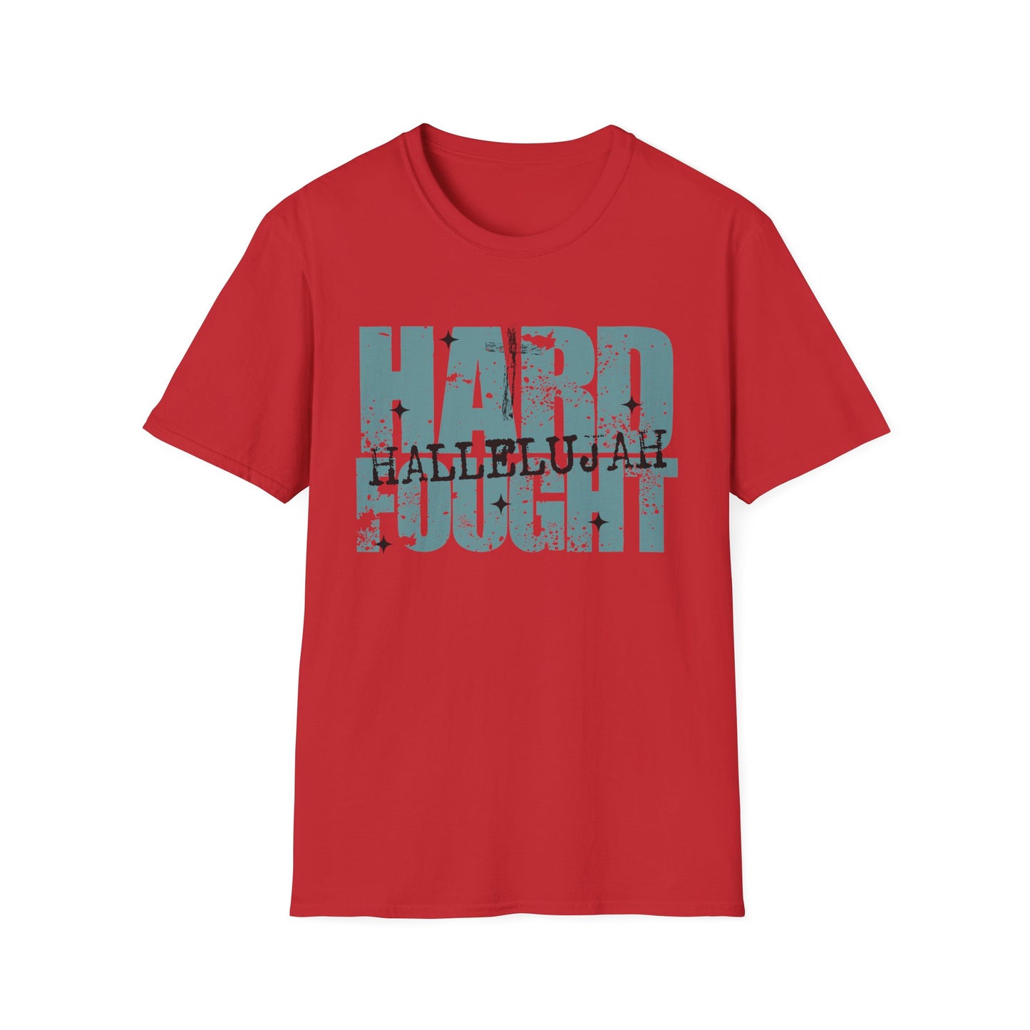 Hard Fought Graphic T-Shirt — Distressed Bold Typography Tee