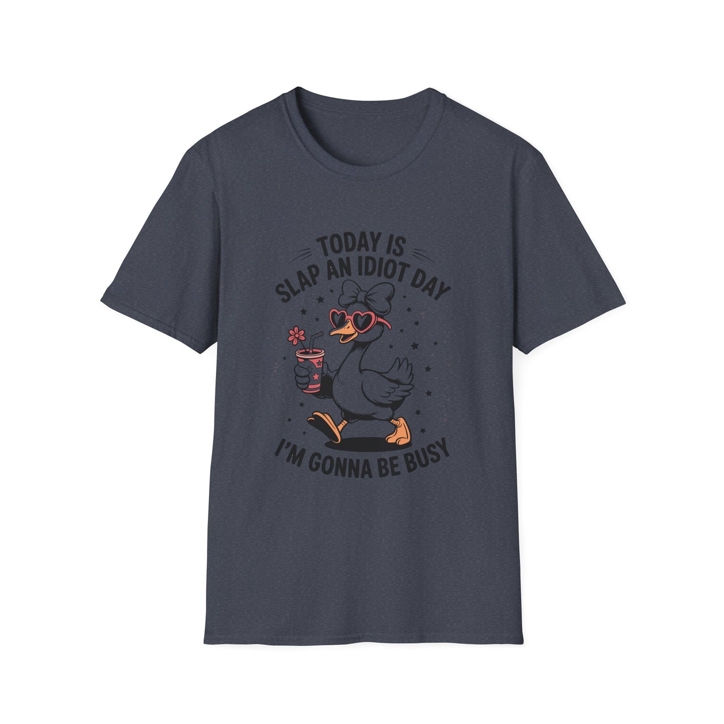 Funny Duck T-Shirt - "Today Is Slap An Idiot Day" Cute Cartoon Tee