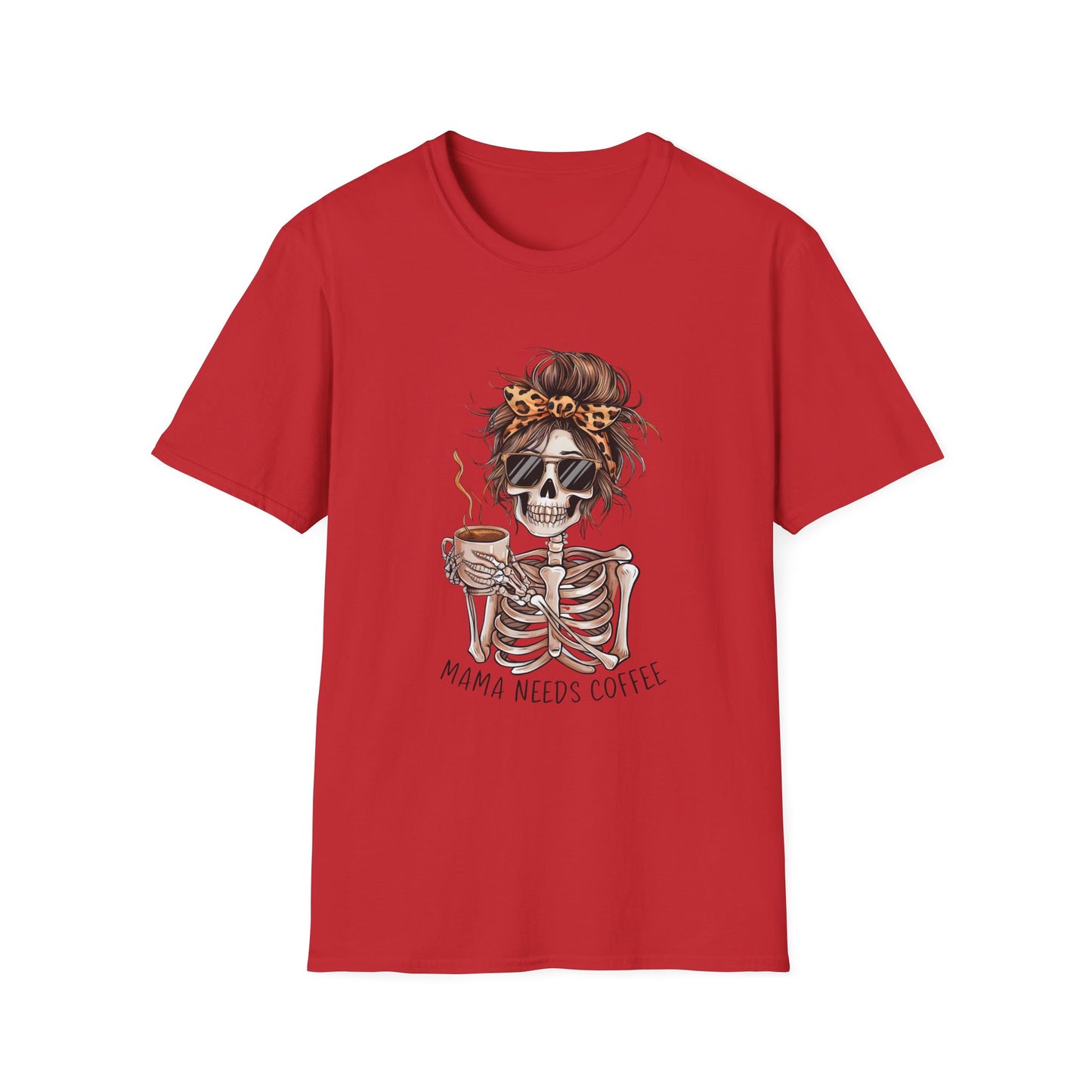 Mama Needs Coffee T-Shirt — Skull Mom Coffee Graphic Tee