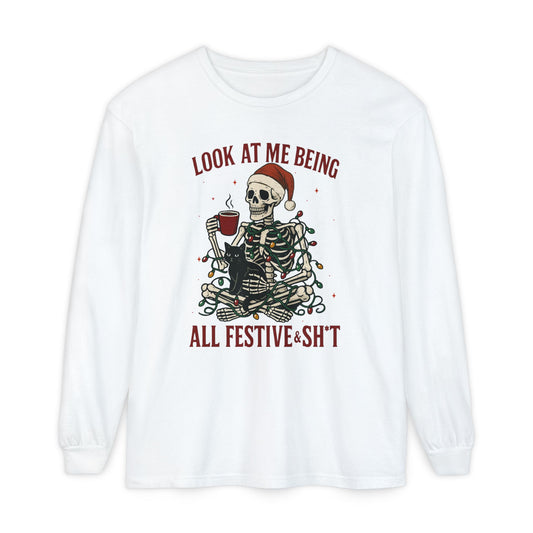 Festive Skeleton Holiday Tee