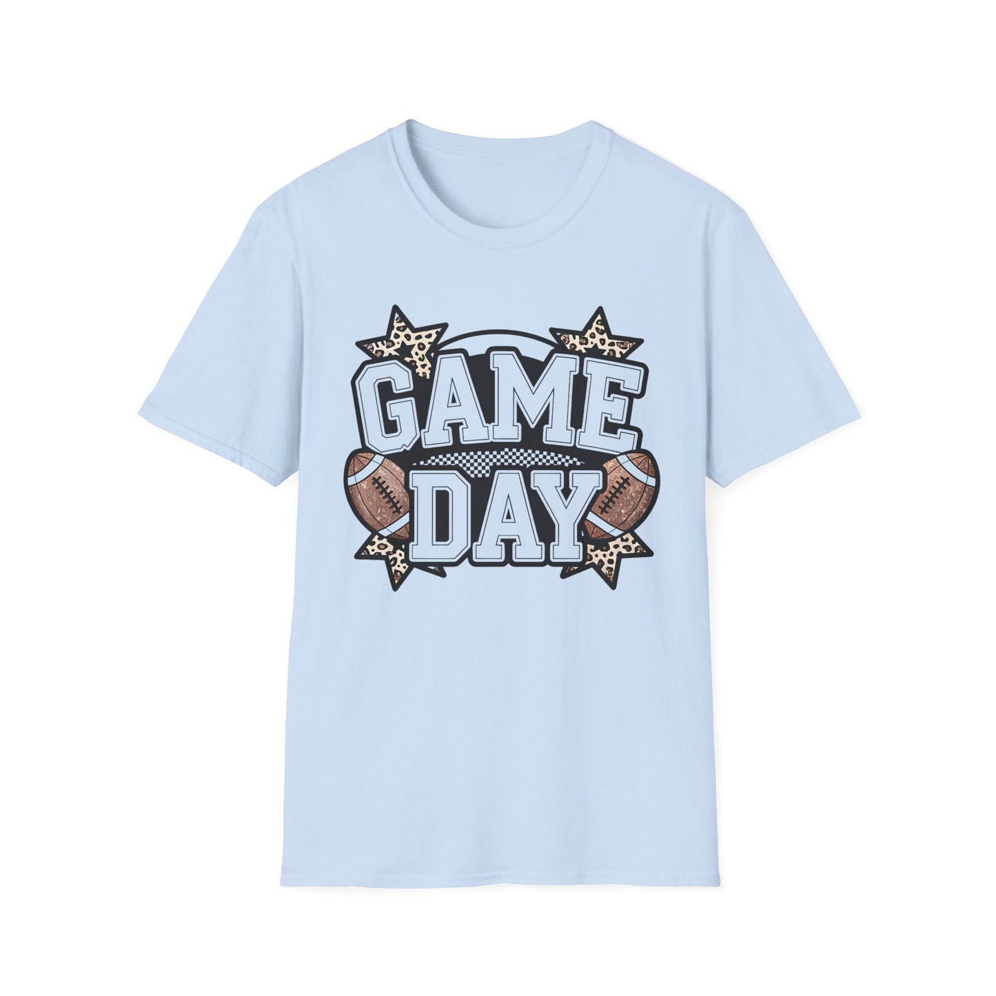 Game Day Football T-Shirt — Leopard Accent "GAME DAY" Graphic Tee