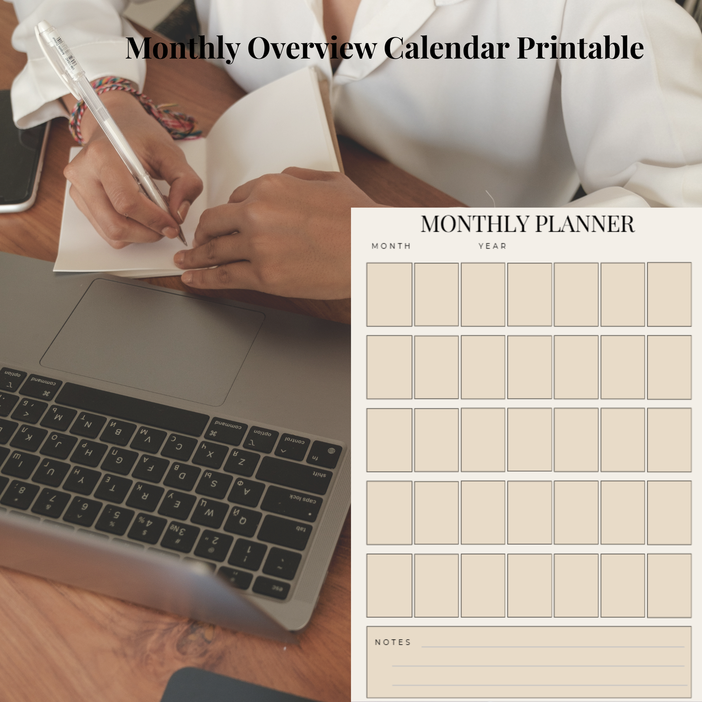 Cozy Planner Bundle Minimal Daily, Weekly, Monthly, and Quarterly Pages