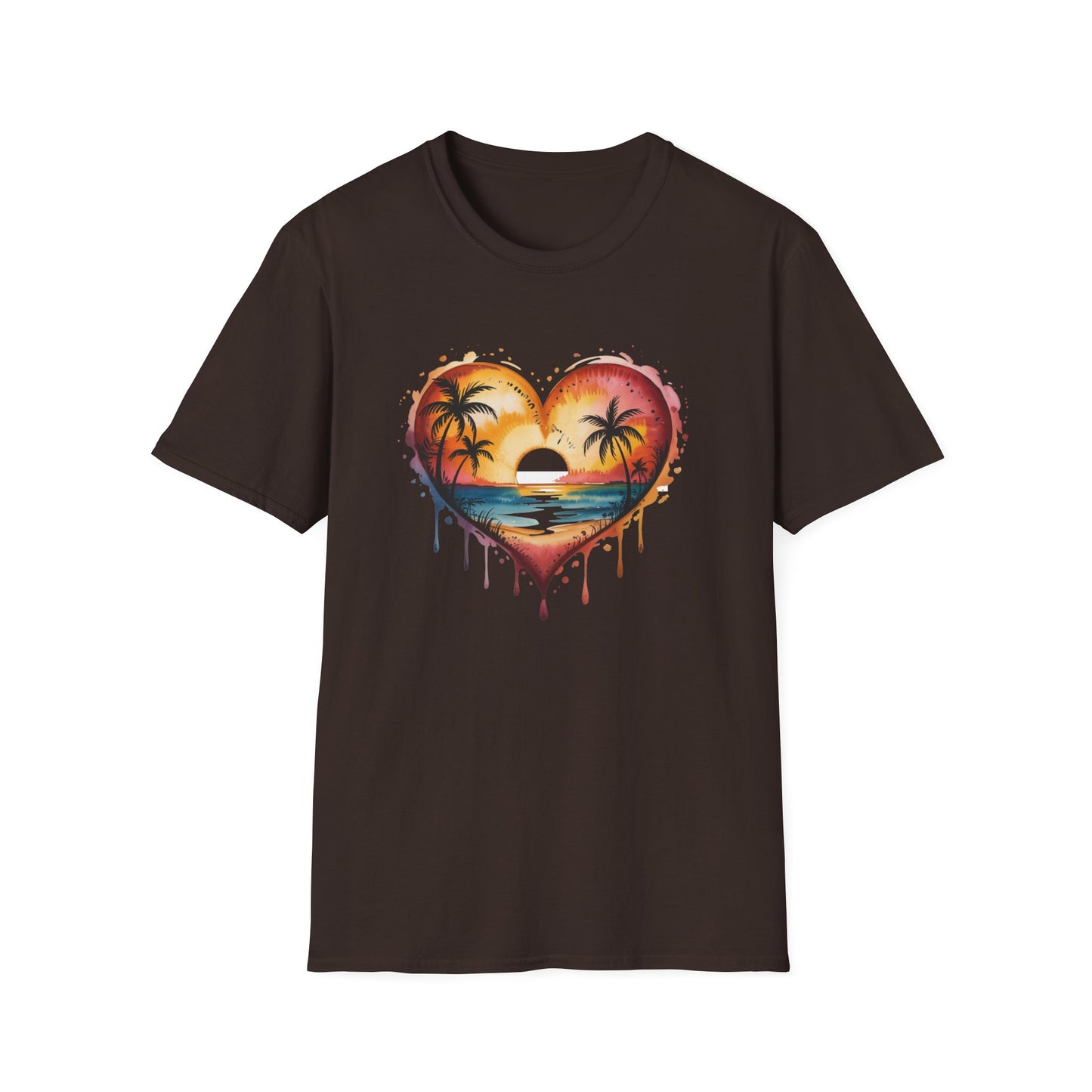 Sunset Heart T-Shirt — Tropical Palm Beach Graphic Tee