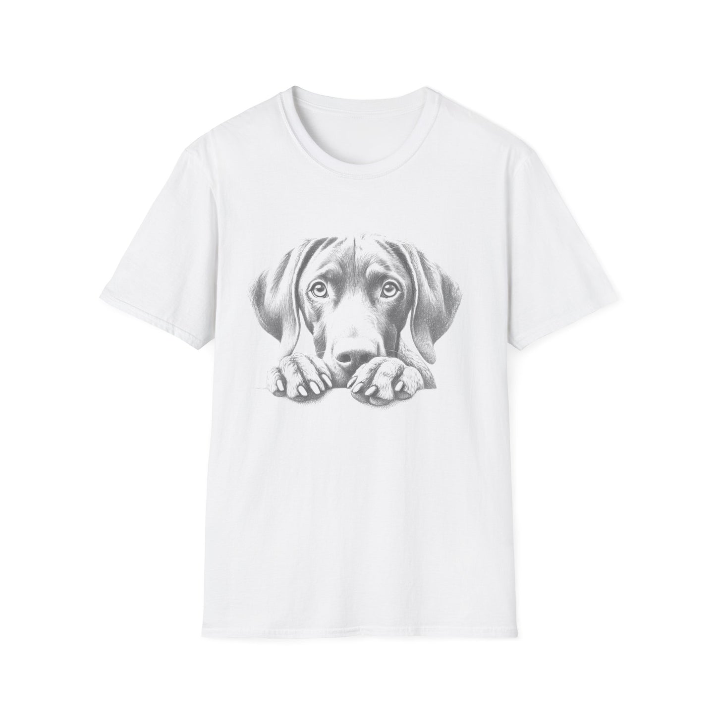 Dog Portrait T‑Shirt — Cute Paws Peeking Graphic Tee