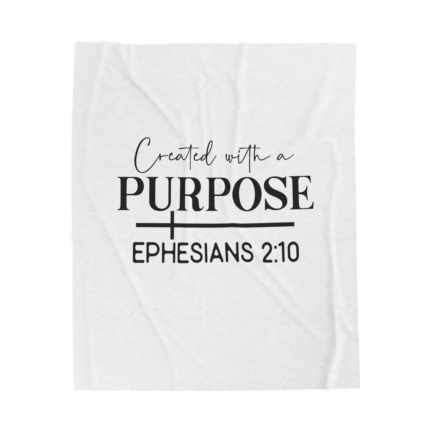 Created with a Purpose Velveteen Plush Blanket — Ephesians 2:10 Inspirational Throw