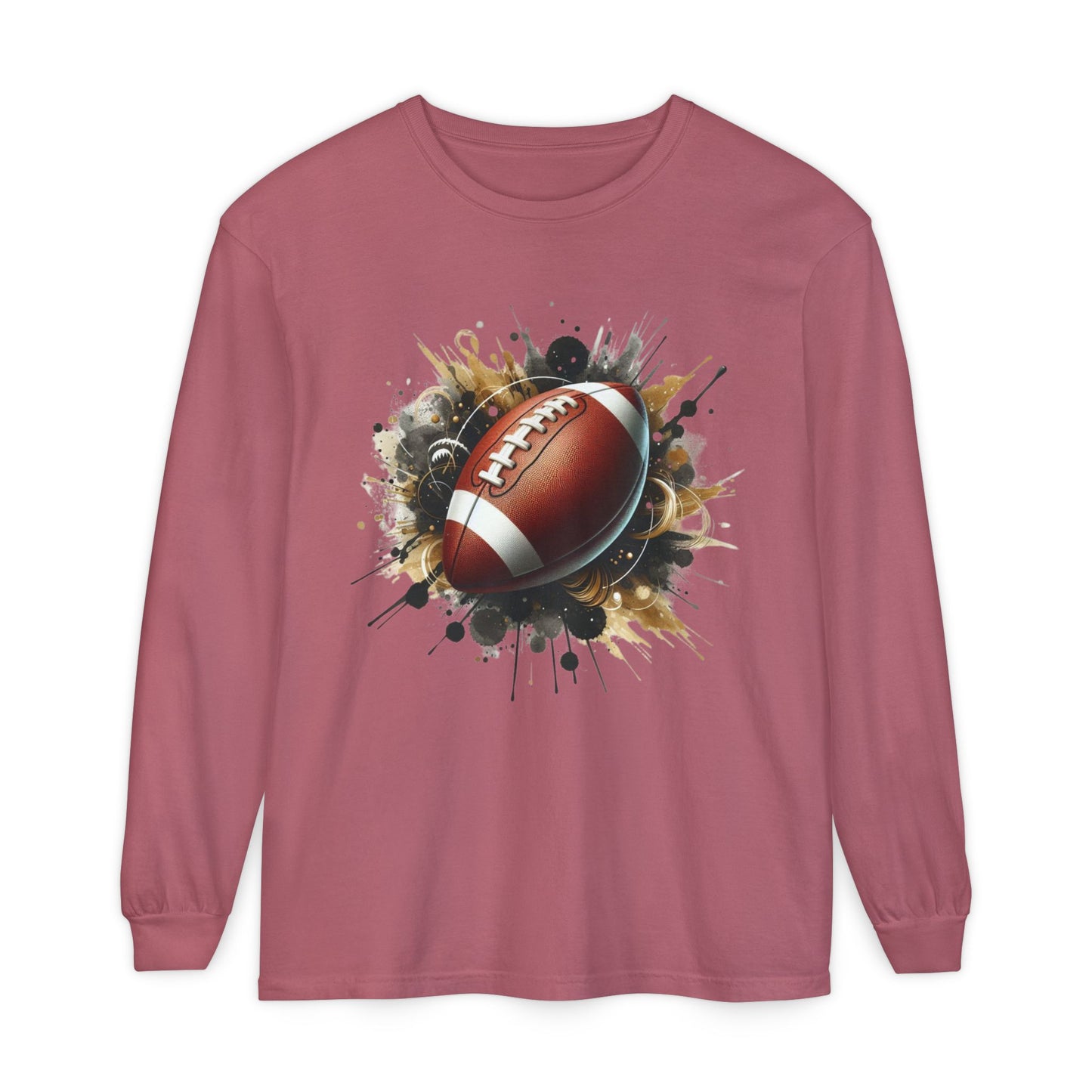 Football Splash Long Sleeve Tee — Grunge Football Graphic Shirt