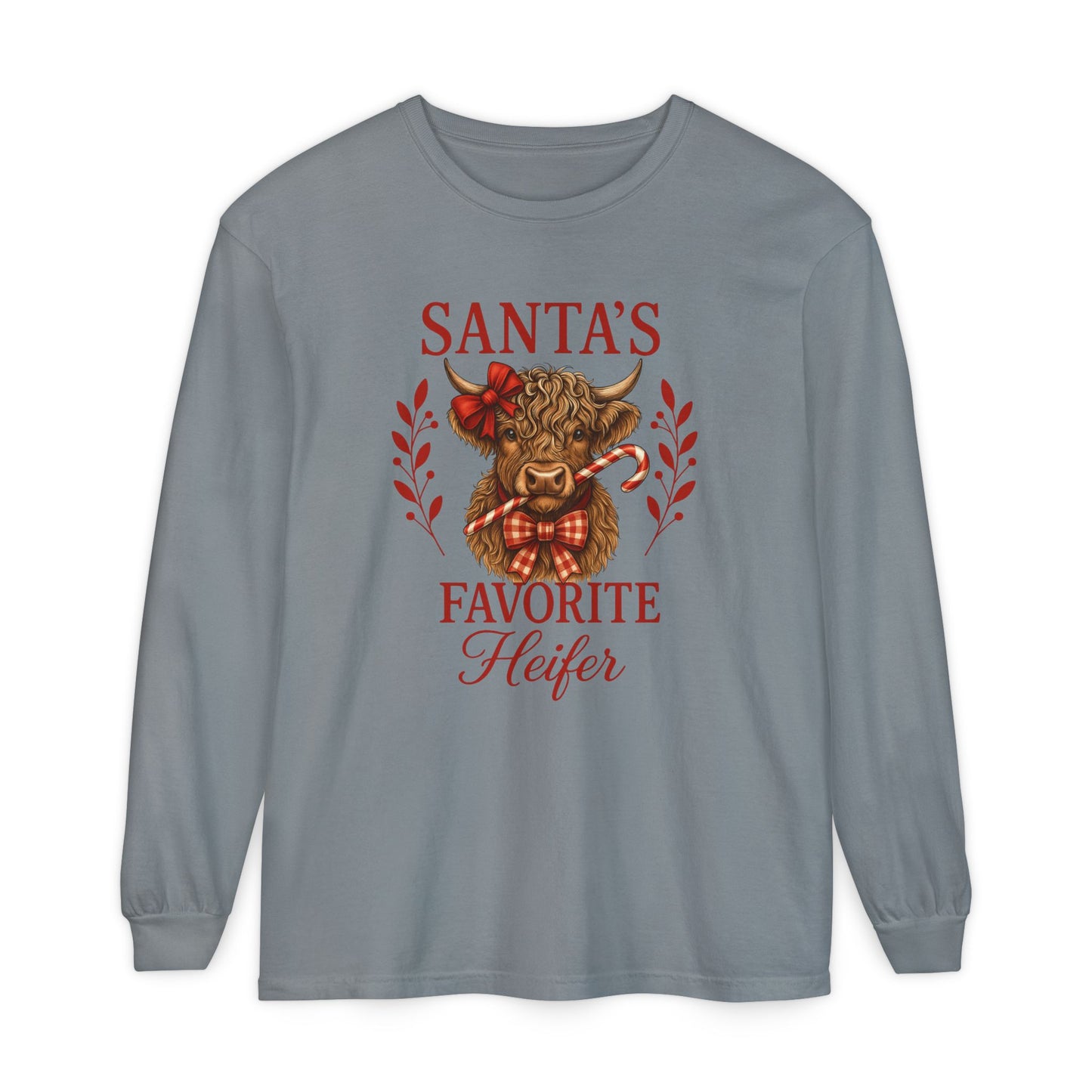 Santa's Favorite Heifer Long Sleeve Tee