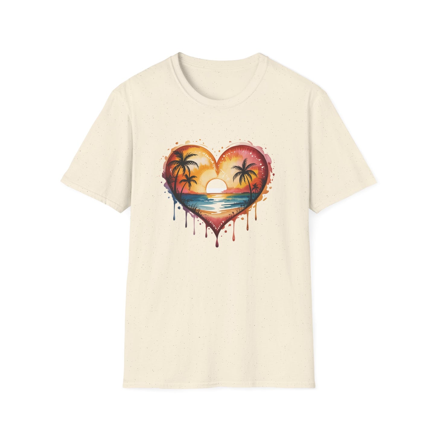 Sunset Heart T-Shirt — Tropical Palm Beach Graphic Tee