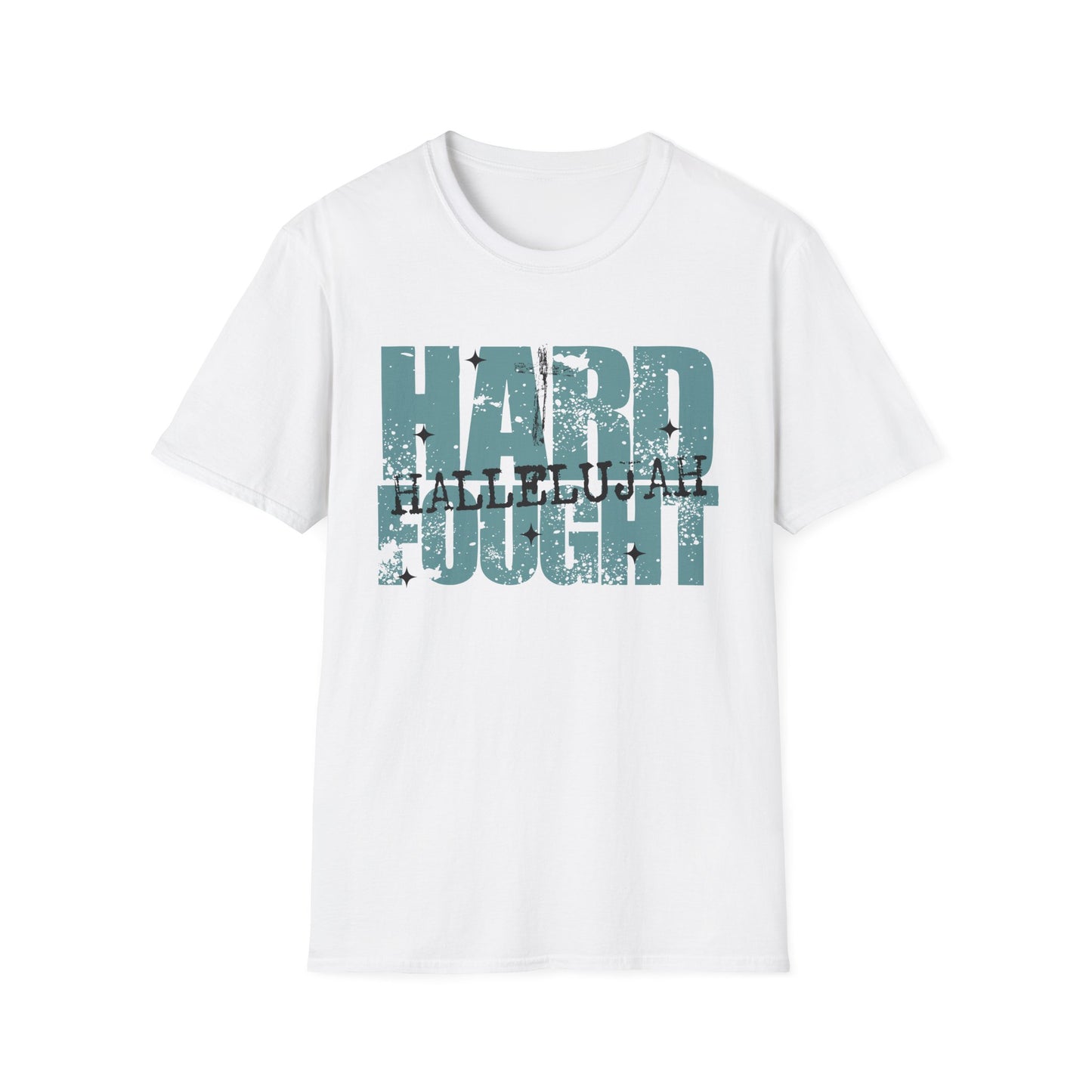 Hard Fought Graphic T-Shirt — Distressed Bold Typography Tee