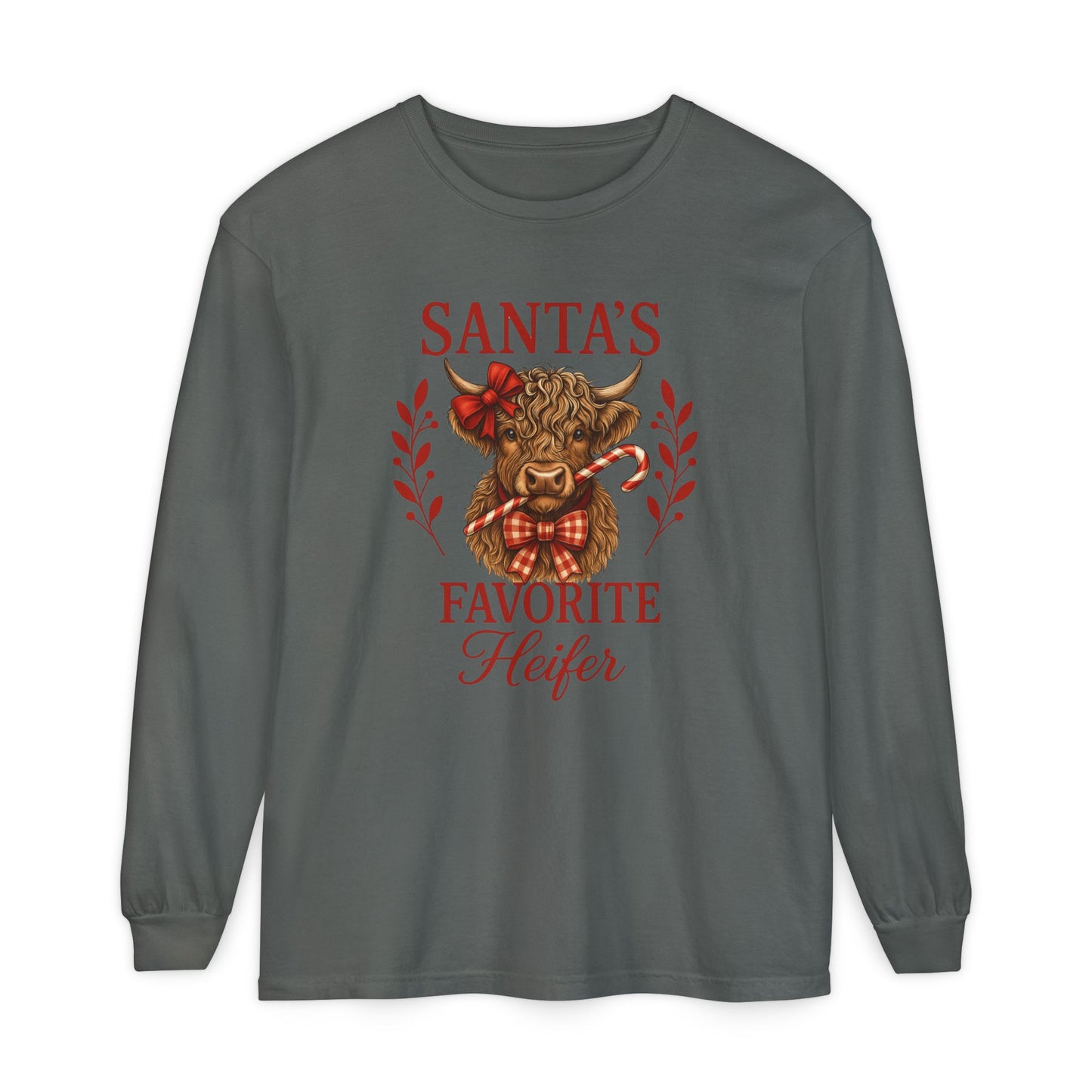 Santa's Favorite Heifer Long Sleeve Tee