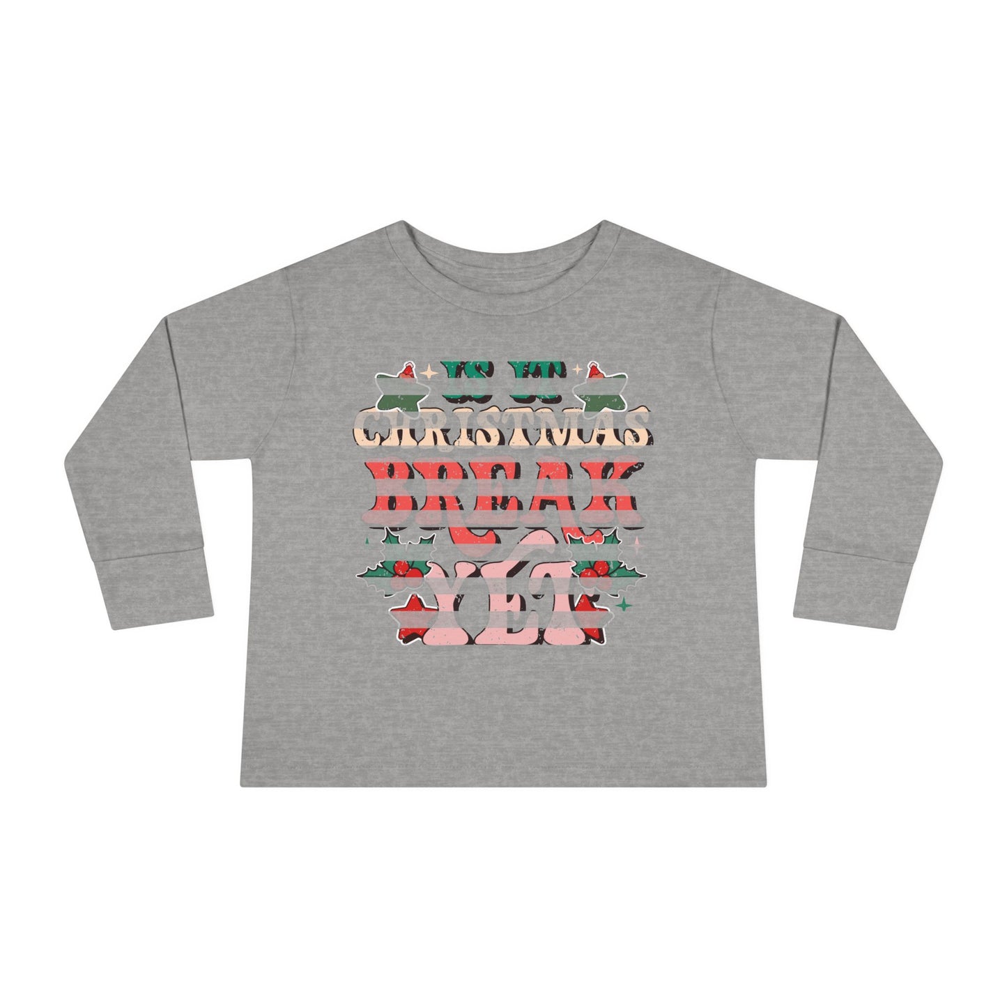Toddler Long Sleeve Tee — Floral Striped Love Graphic
