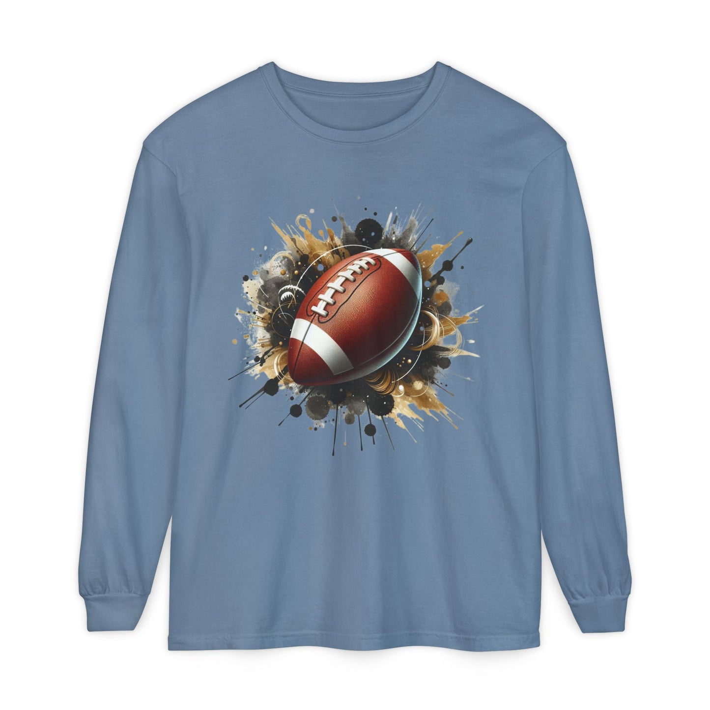 Football Splash Long Sleeve Tee — Grunge Football Graphic Shirt