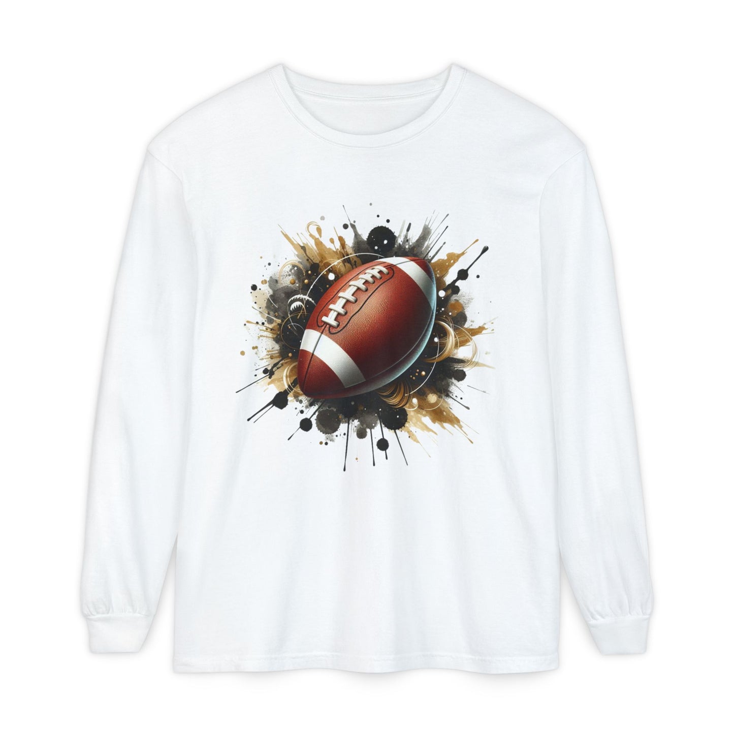 Football Splash Long Sleeve Tee — Grunge Football Graphic Shirt