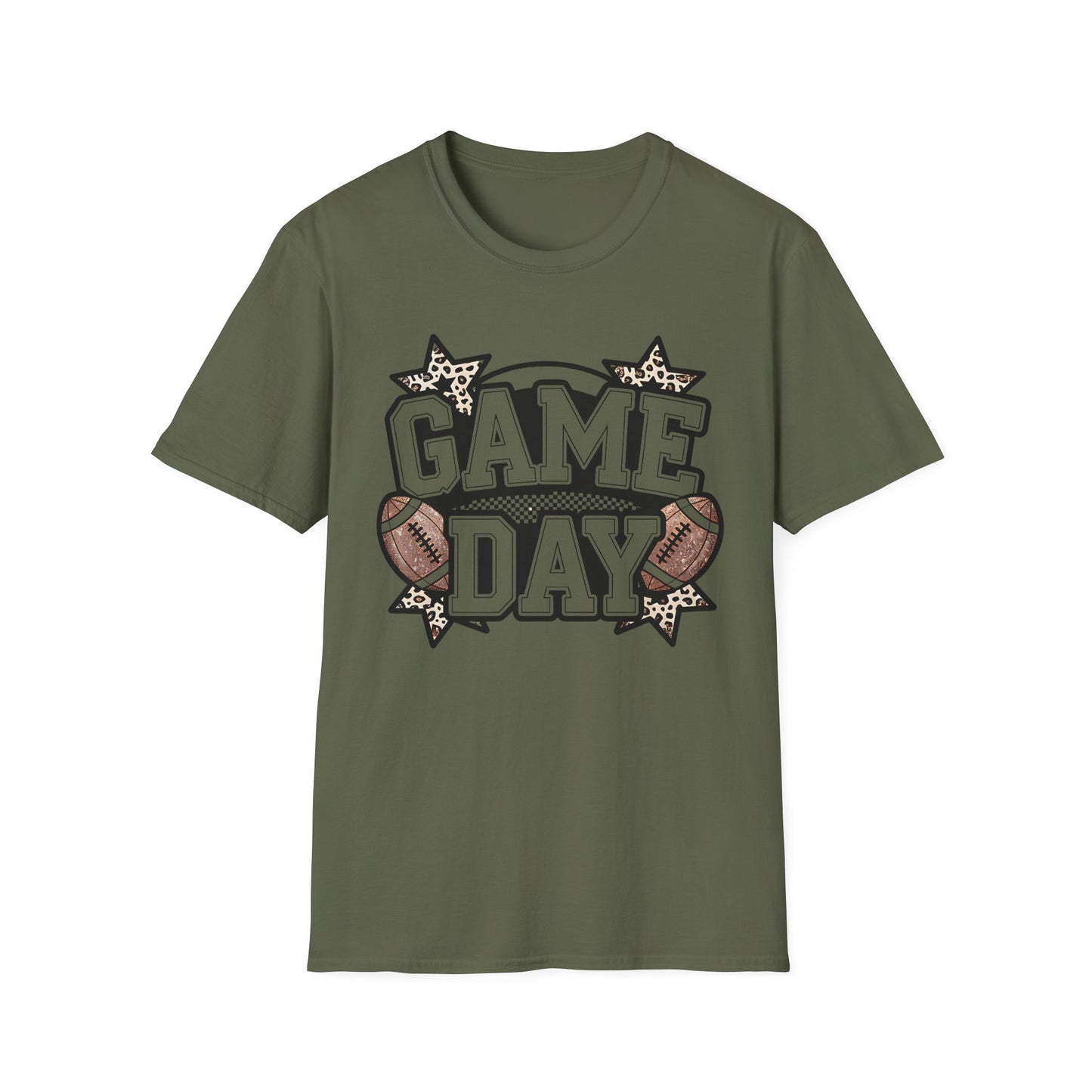 Game Day Football T-Shirt — Leopard Accent "GAME DAY" Graphic Tee