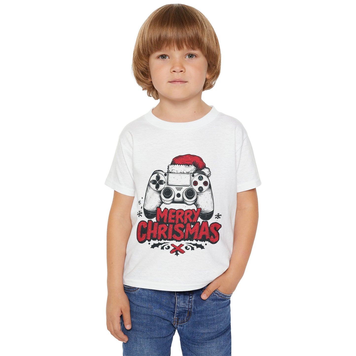 Toddler T-Shirt — Merry Christmas Gamer Controller Holiday Tee
