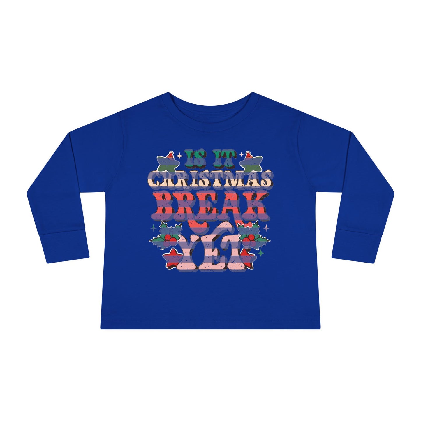 Toddler Long Sleeve Tee — Floral Striped Love Graphic