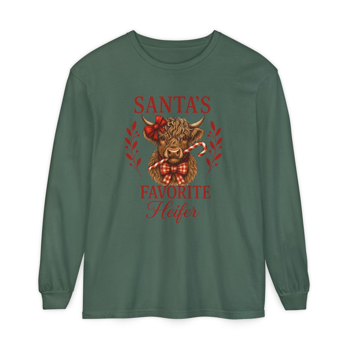 Santa's Favorite Heifer Long Sleeve Tee