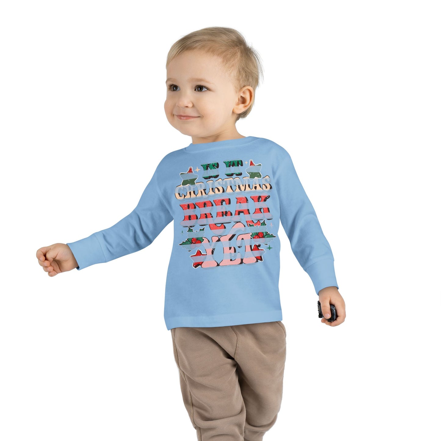 Toddler Long Sleeve Tee — Floral Striped Love Graphic