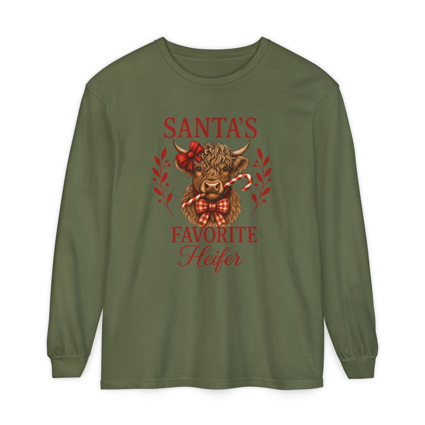 Santa's Favorite Heifer Long Sleeve Tee