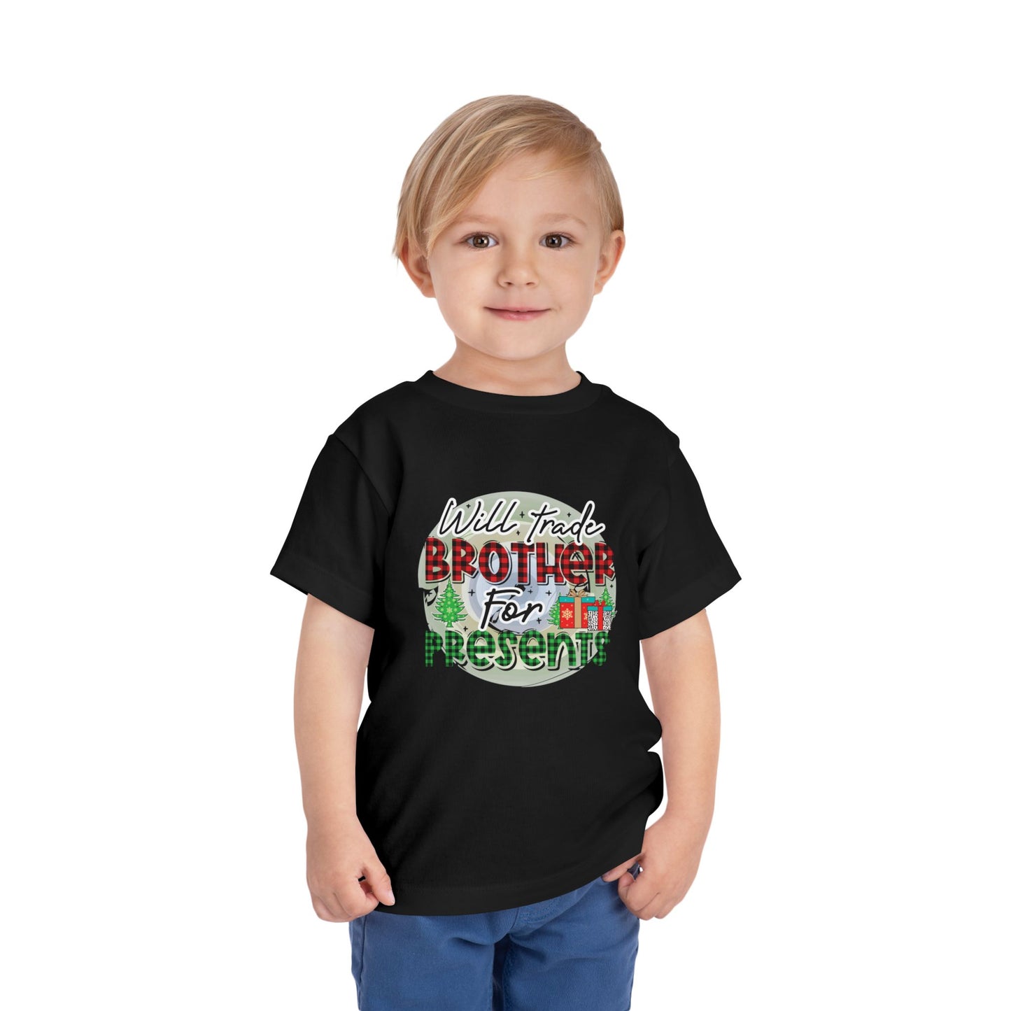 Toddler Tee — "Will Trade Brother for Presents" Christmas Shirt