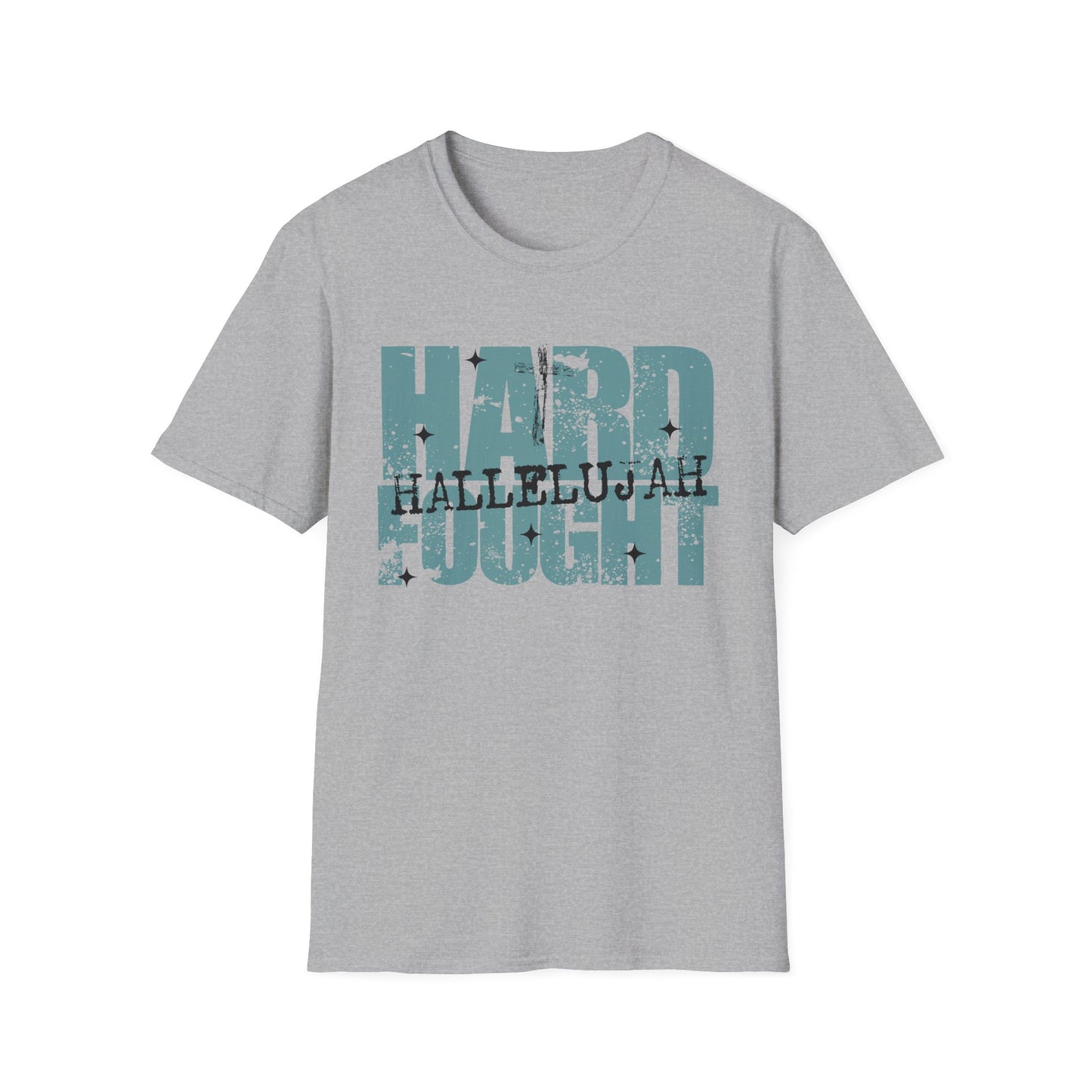 Hard Fought Graphic T-Shirt — Distressed Bold Typography Tee
