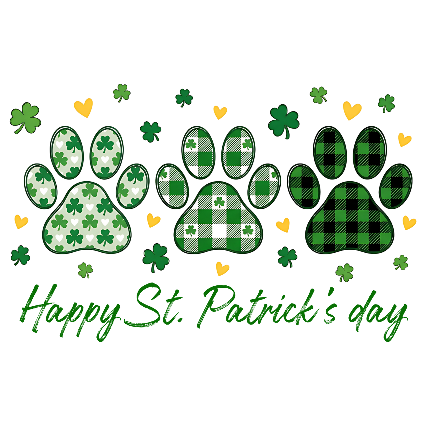 Dog Bandana — Green Paw Prints "Happy St. Patrick’s Day"