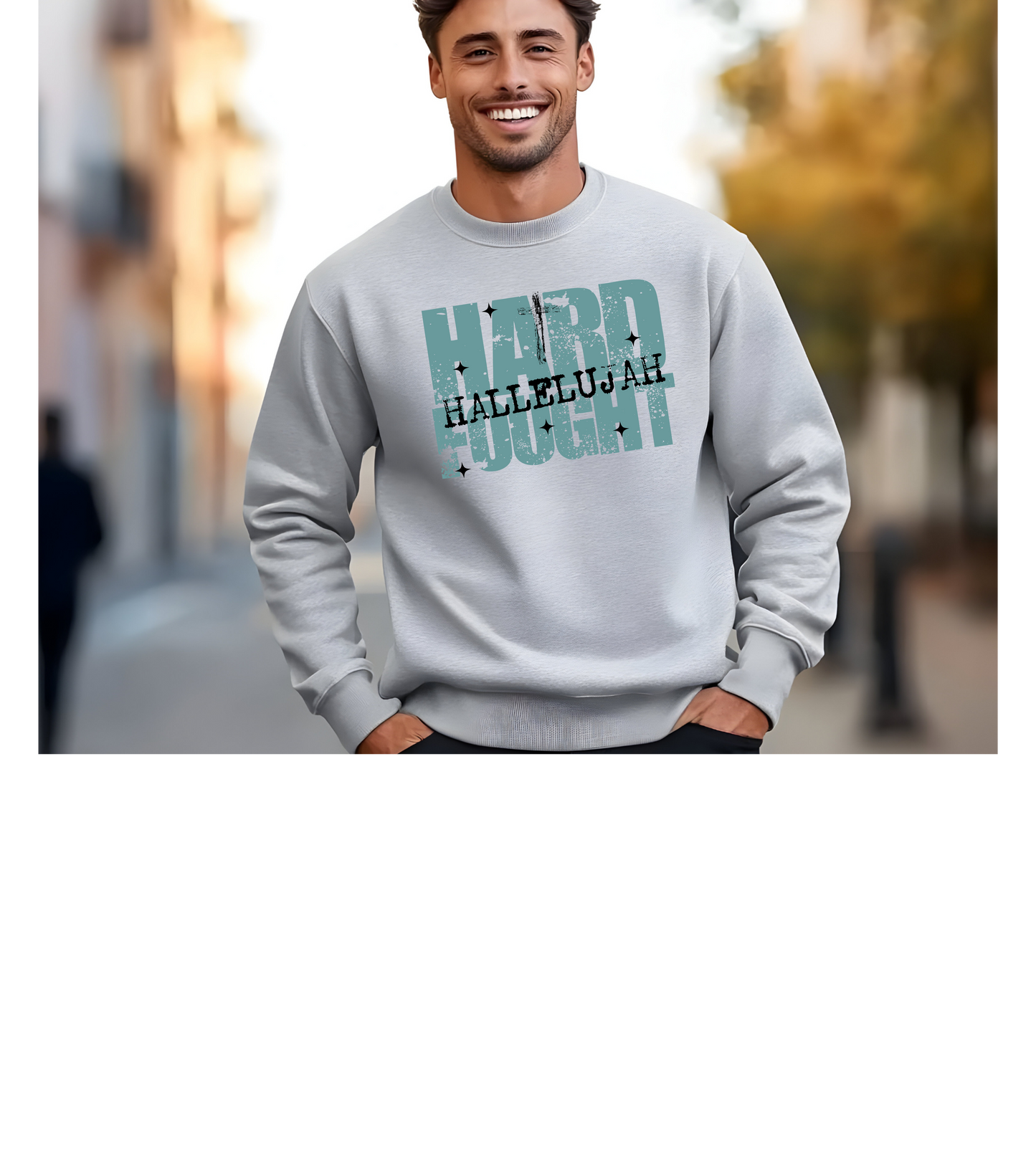 Hard Fought Graphic T-Shirt — Distressed Bold Typography Tee