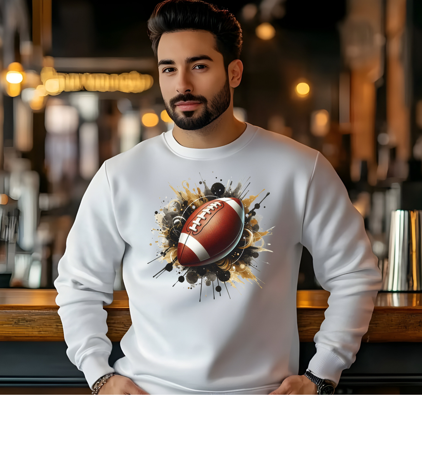Football Splash Long Sleeve Tee — Grunge Football Graphic Shirt