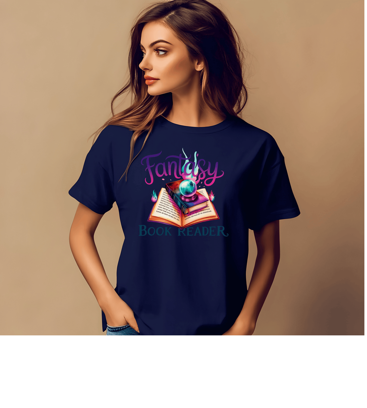 Fantasy Book Reader T‑Shirt — Magical Open Book Design for Book Lovers