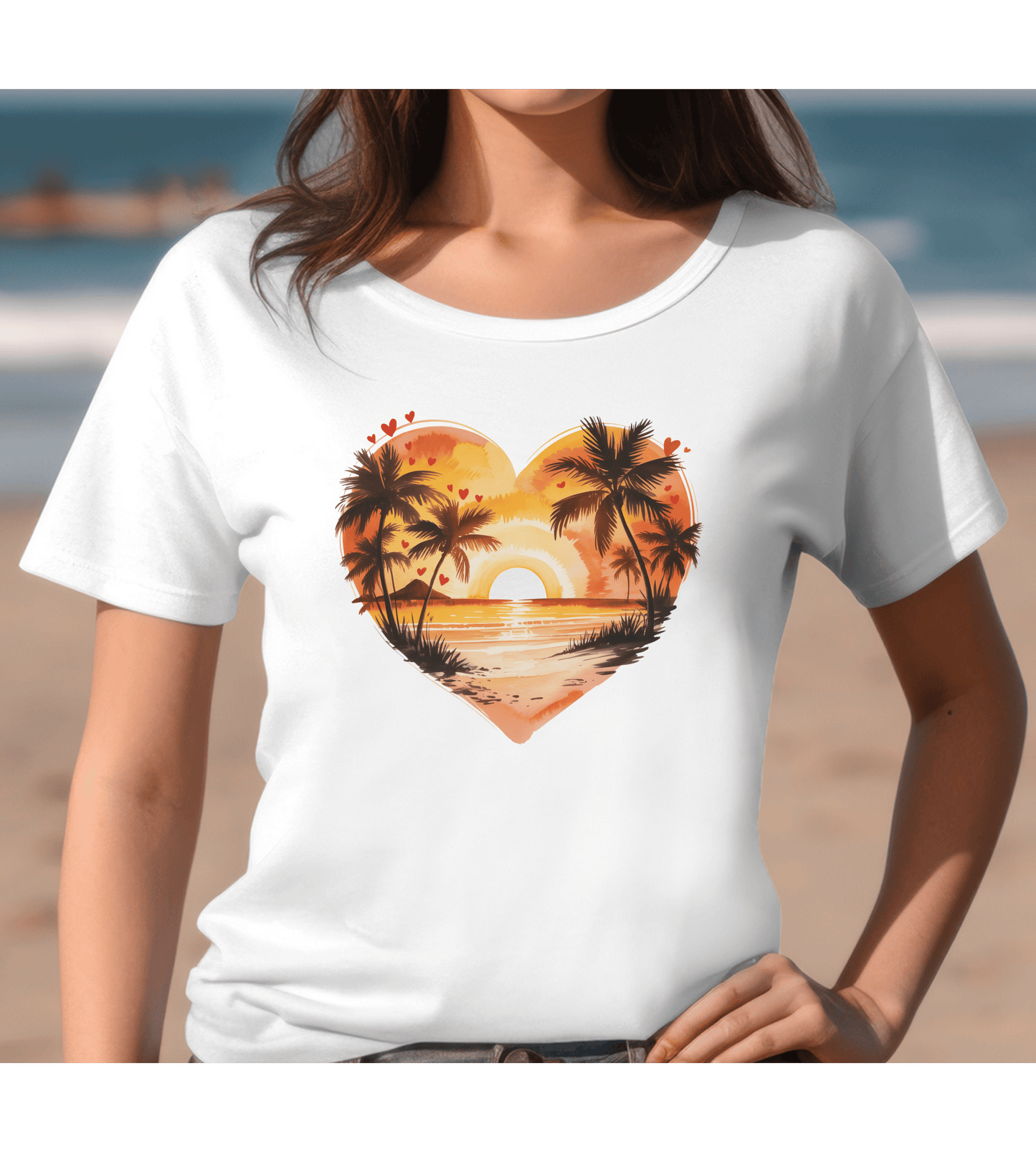 Sunset Palm Heart T-Shirt