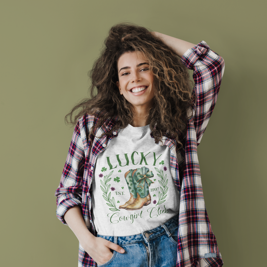 St. Patrick’s Day Western Tee with Horseshoe & Boots