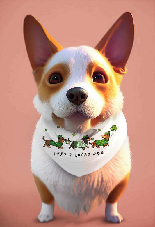St. Patrick’s Day 'Just a Lucky Dog' Clip-On Pet Bandana