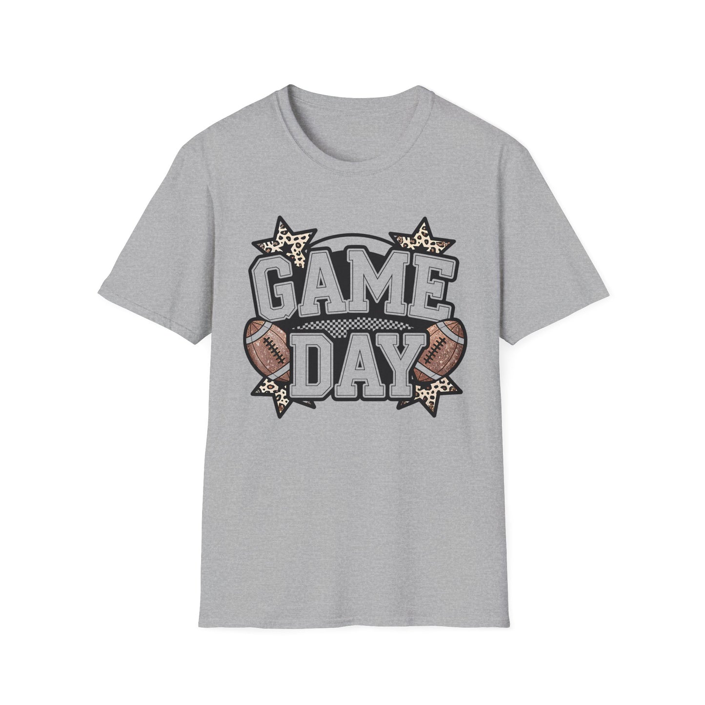 Game Day Football T-Shirt — Leopard Accent "GAME DAY" Graphic Tee
