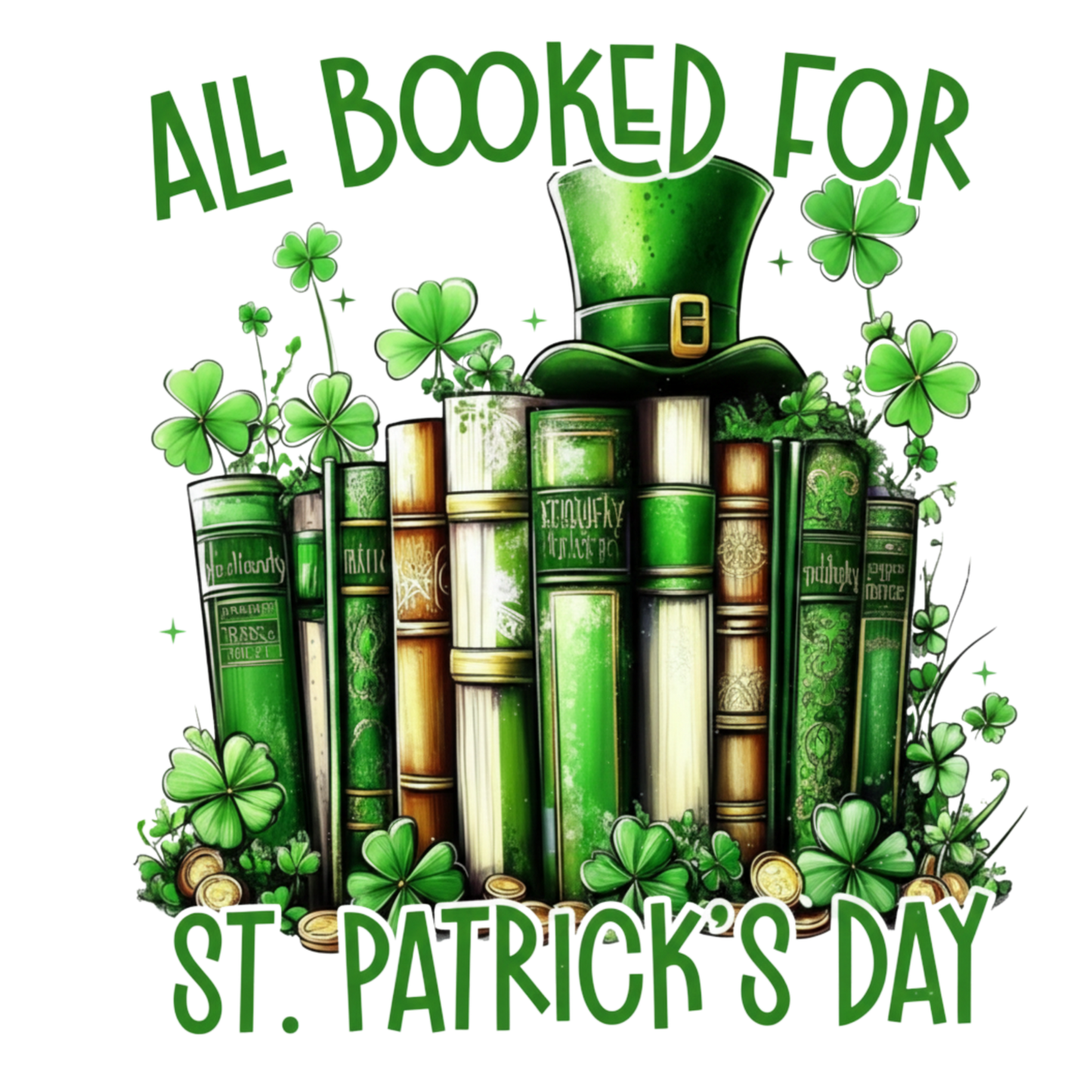 "All Booked for St. Patrick’s Day" Green Bookstack St. Patrick’s Tote