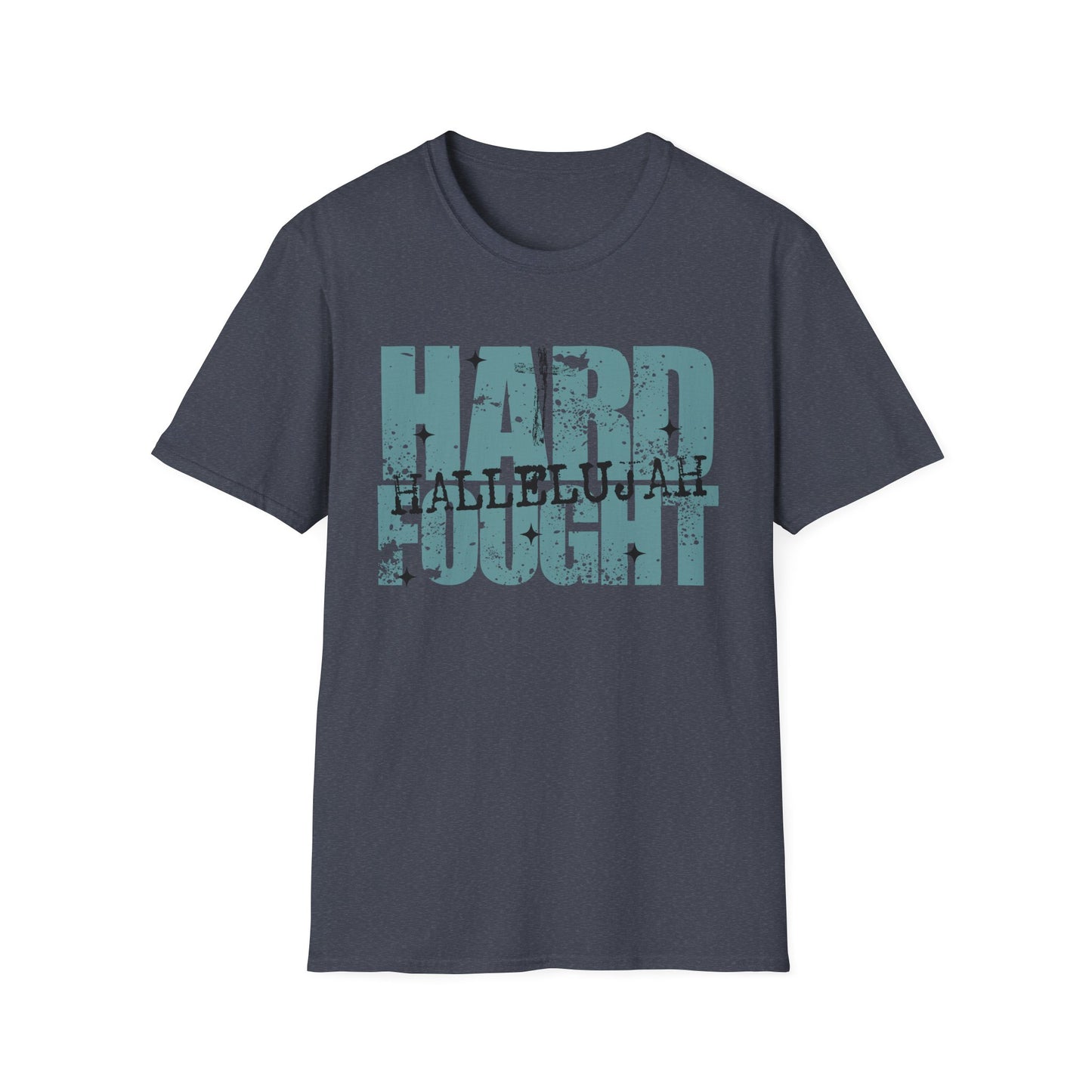Hard Fought Graphic T-Shirt — Distressed Bold Typography Tee