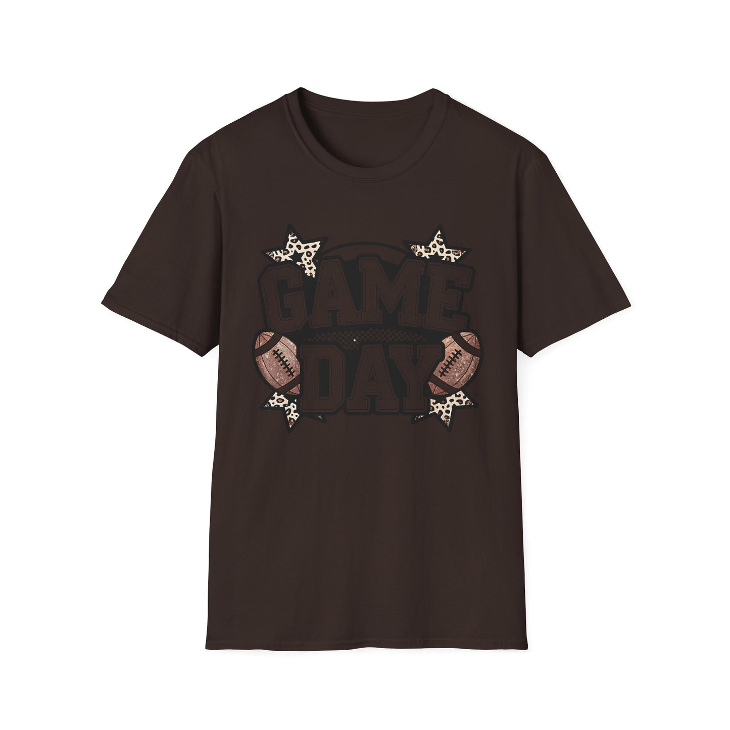 Game Day Football T-Shirt — Leopard Accent "GAME DAY" Graphic Tee