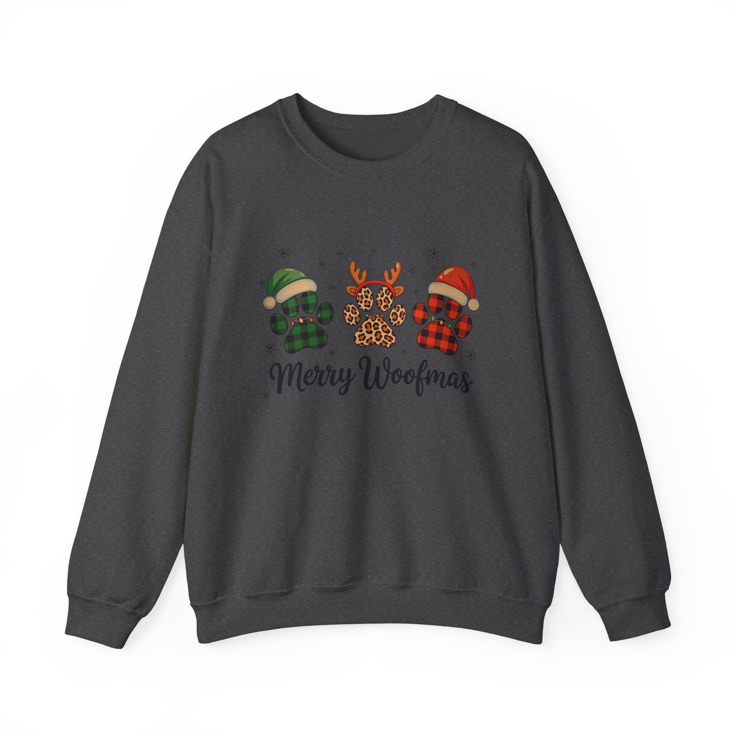 Merry Woofmas Sweatshirt — Cute Dog Paw Christmas Crewneck