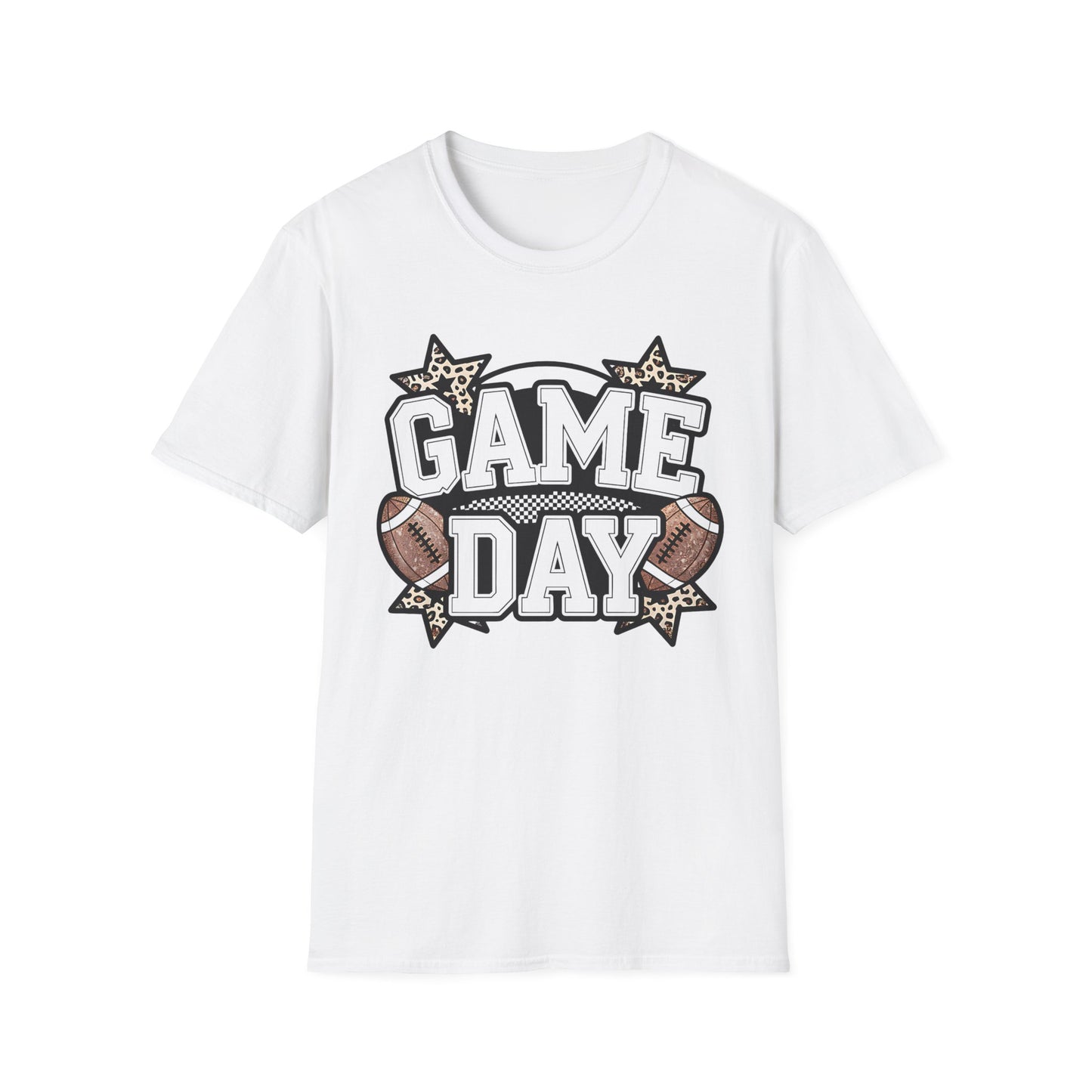 Game Day Football T-Shirt — Leopard Accent "GAME DAY" Graphic Tee