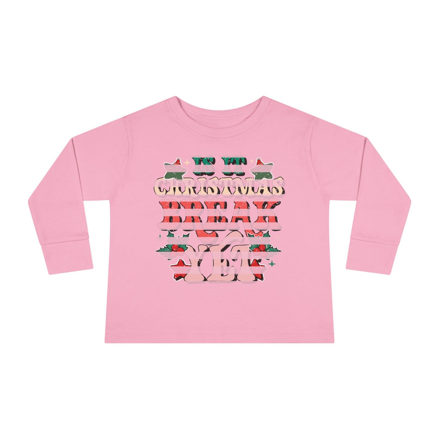 Toddler Long Sleeve Tee — Floral Striped Love Graphic