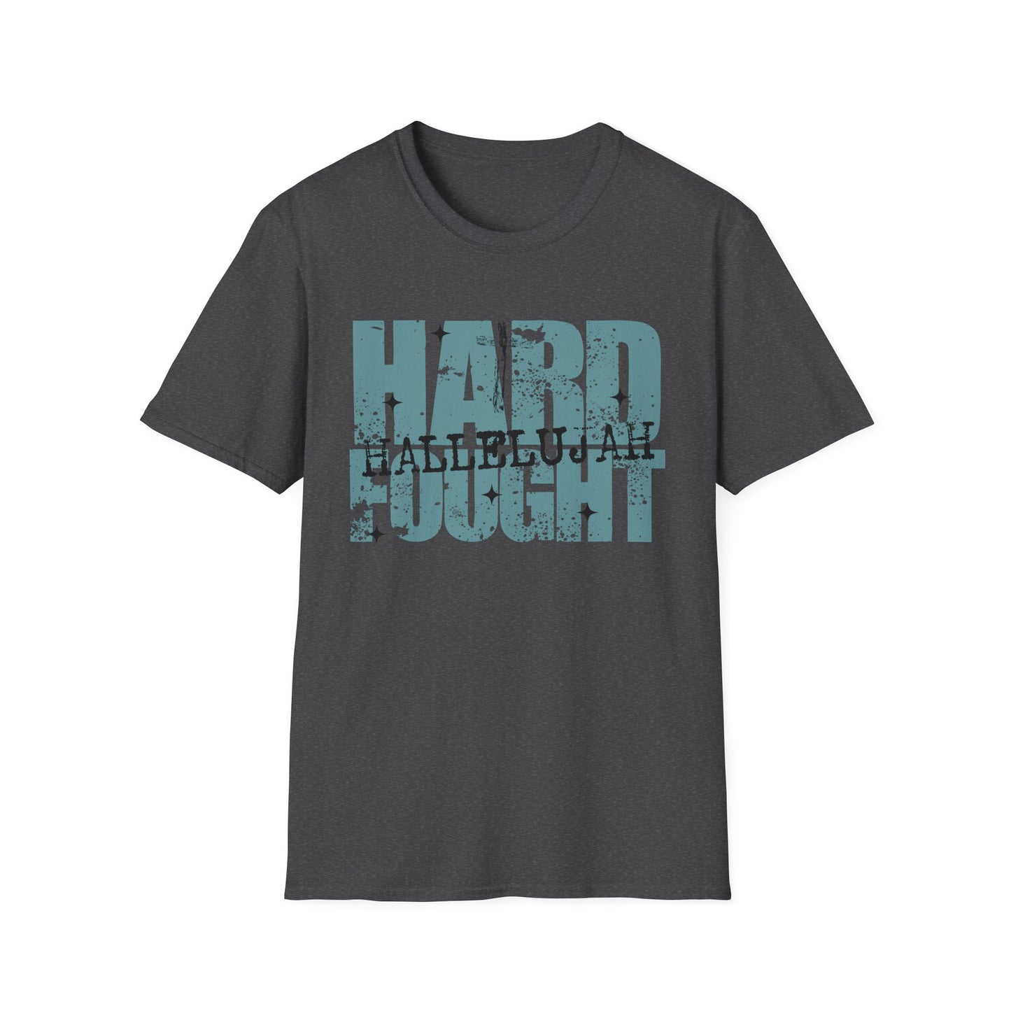 Hard Fought Graphic T-Shirt — Distressed Bold Typography Tee