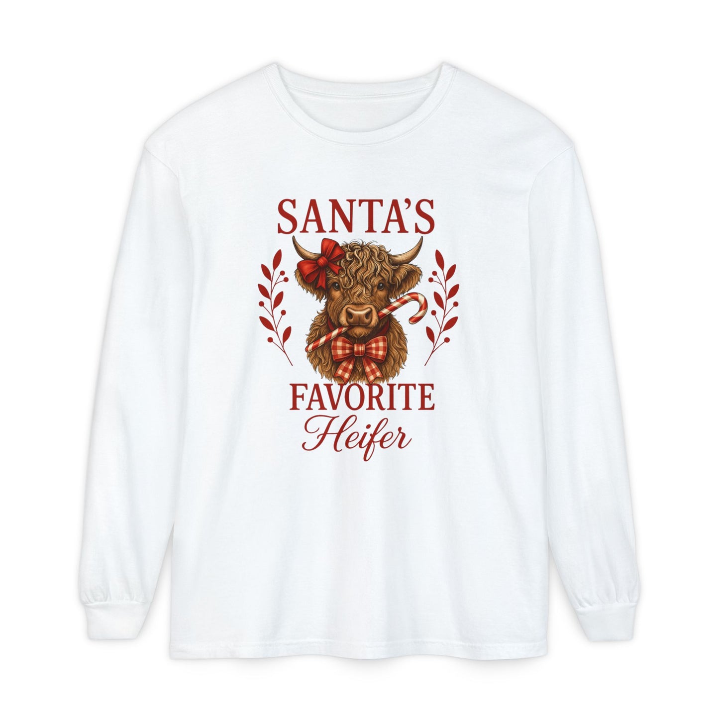 Santa's Favorite Heifer Long Sleeve Tee