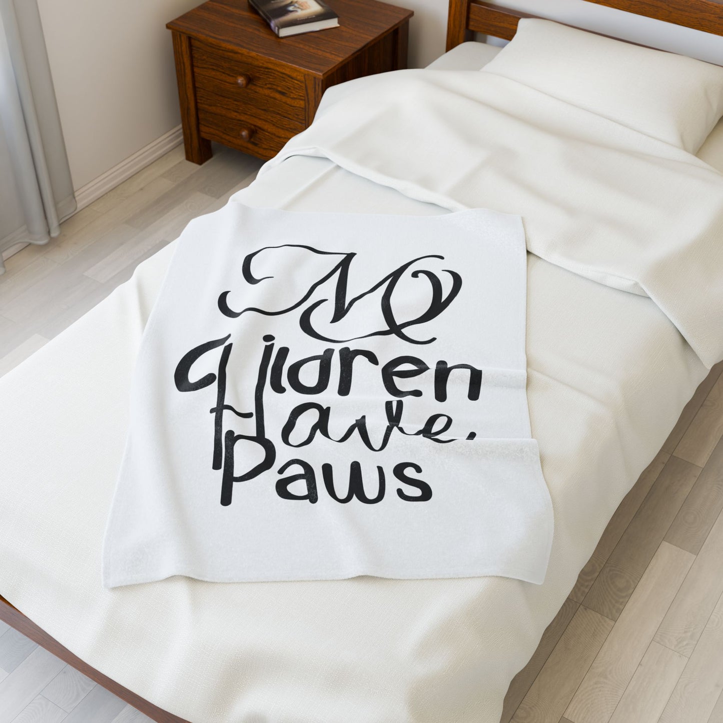 Plush Blanket — "My Children Have Paws" Cozy Pet Lover Throw