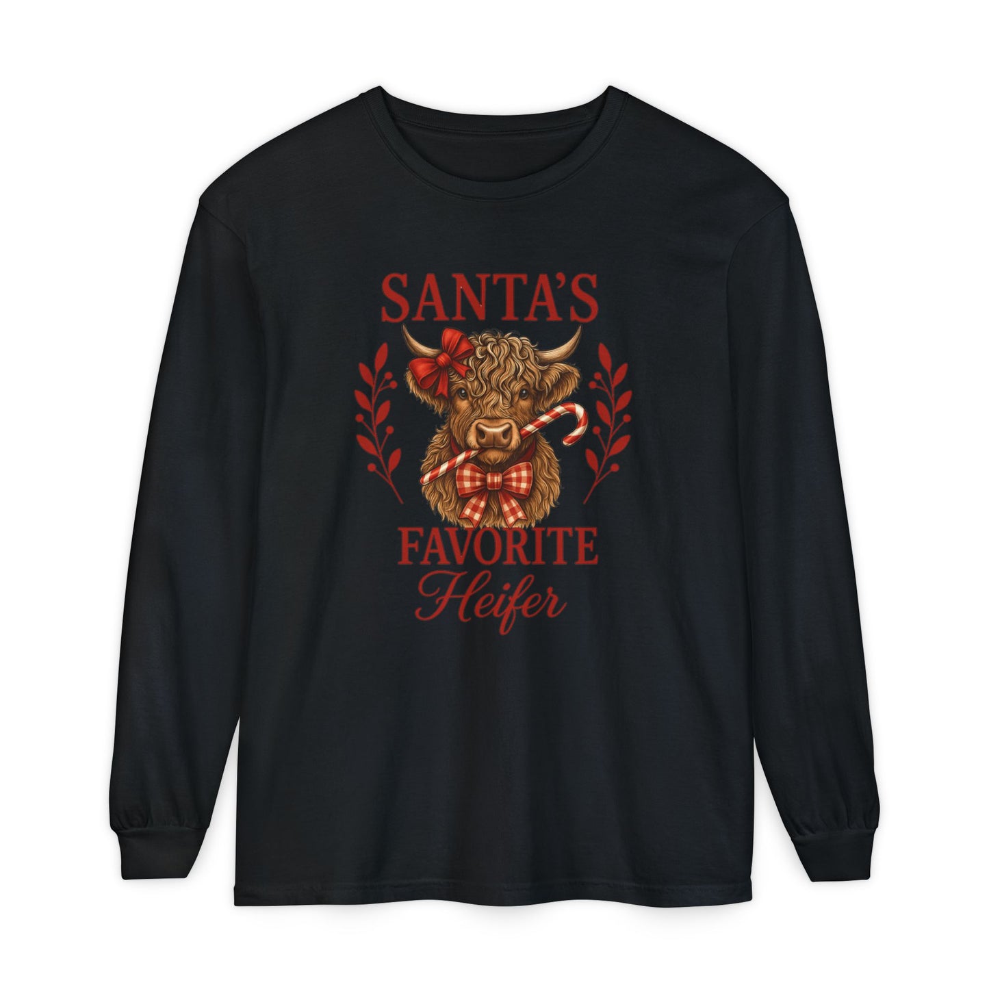 Santa's Favorite Heifer Long Sleeve Tee