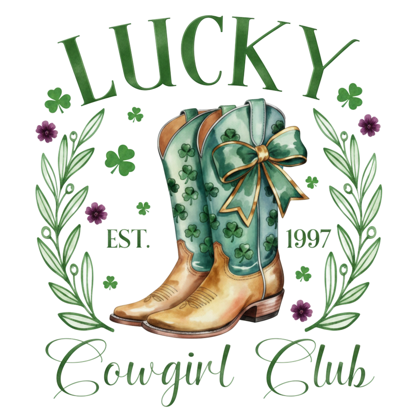 St. Patrick’s Day Western Tee with Horseshoe & Boots