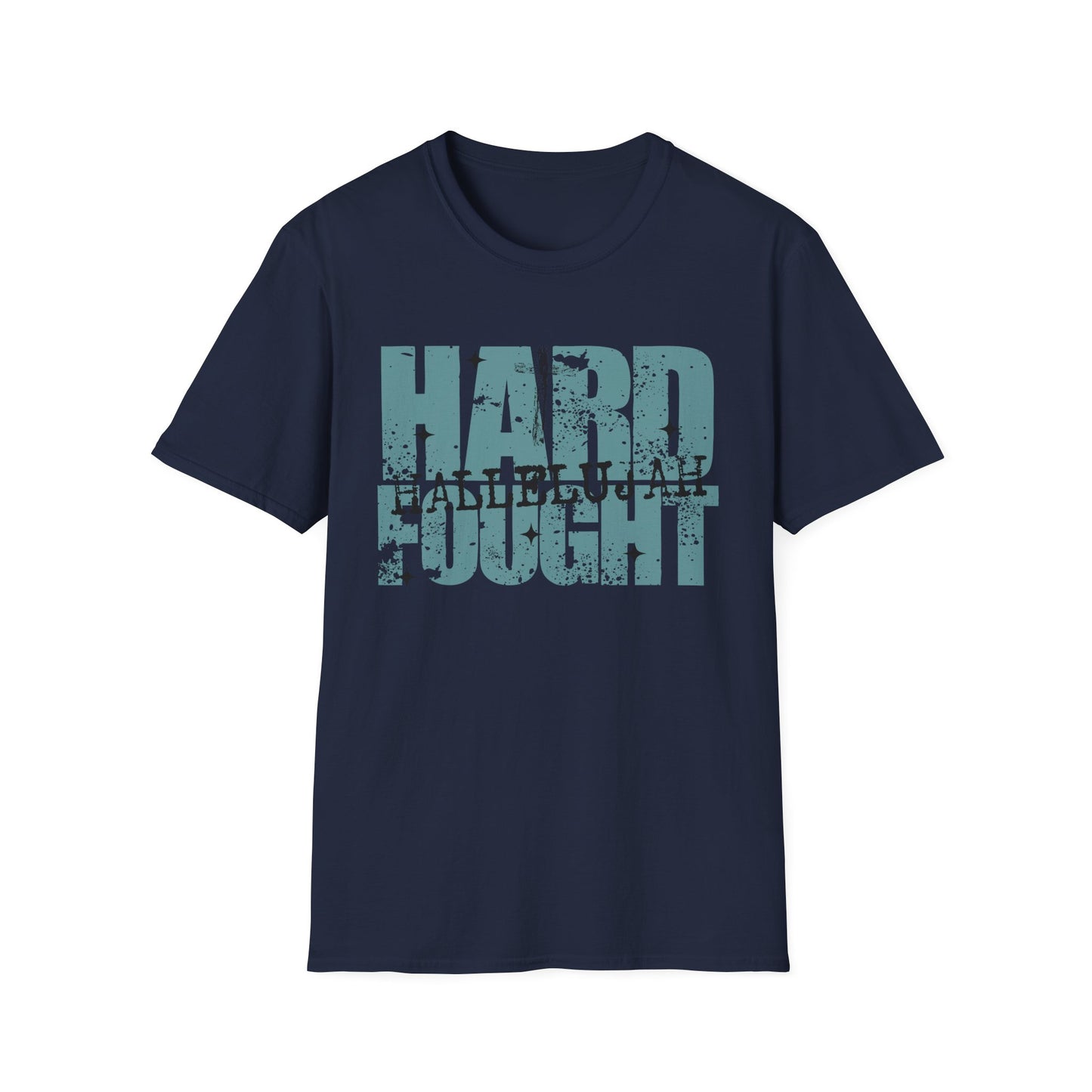 Hard Fought Graphic T-Shirt — Distressed Bold Typography Tee