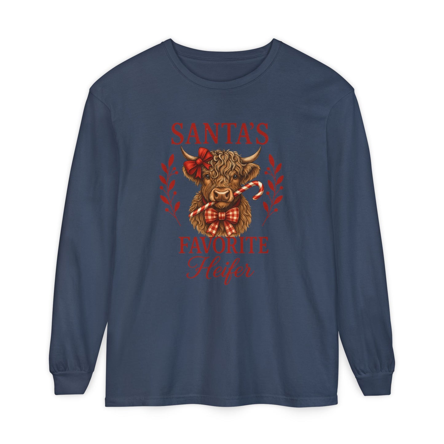 Santa's Favorite Heifer Long Sleeve Tee