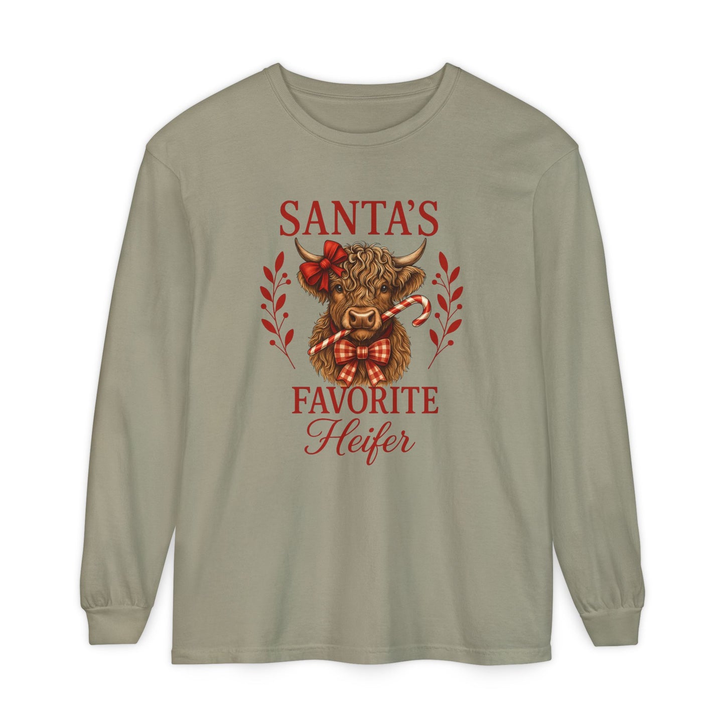 Santa's Favorite Heifer Long Sleeve Tee