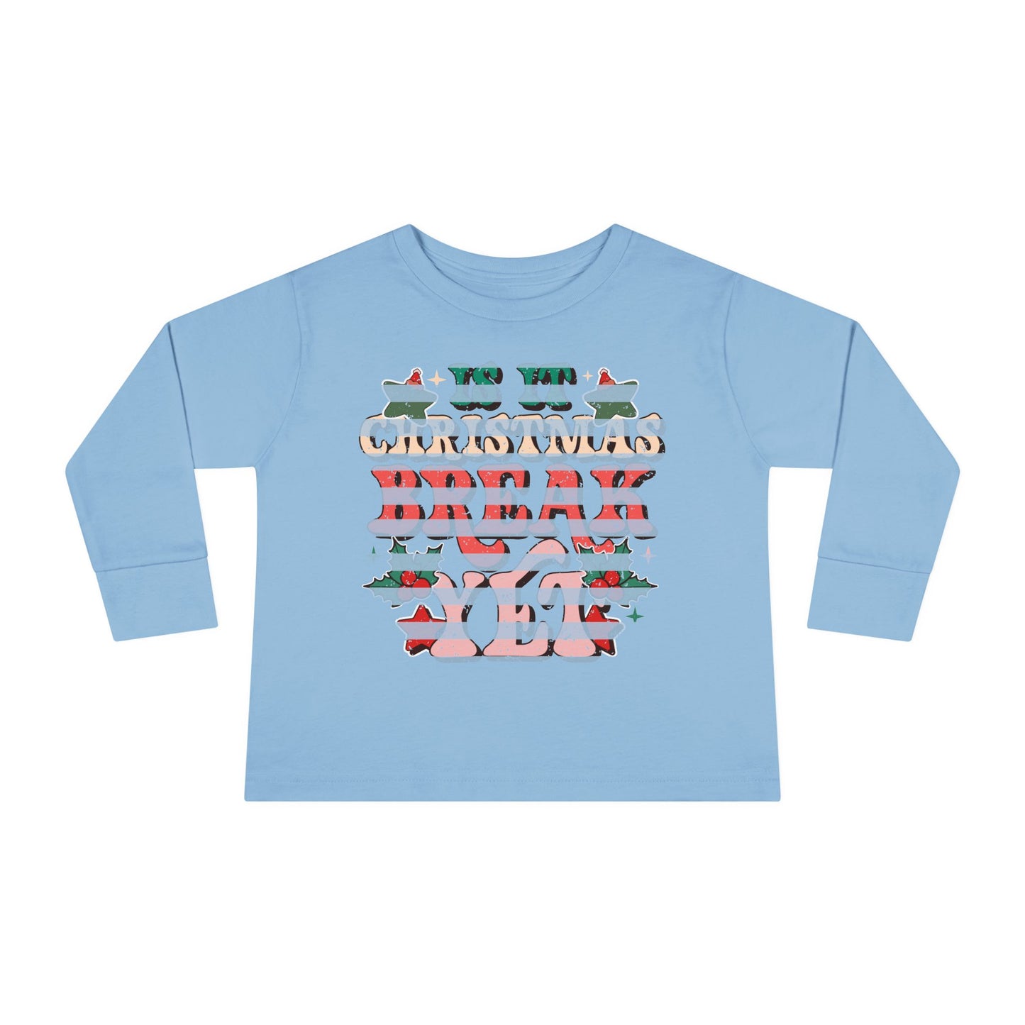 Toddler Long Sleeve Tee — Floral Striped Love Graphic
