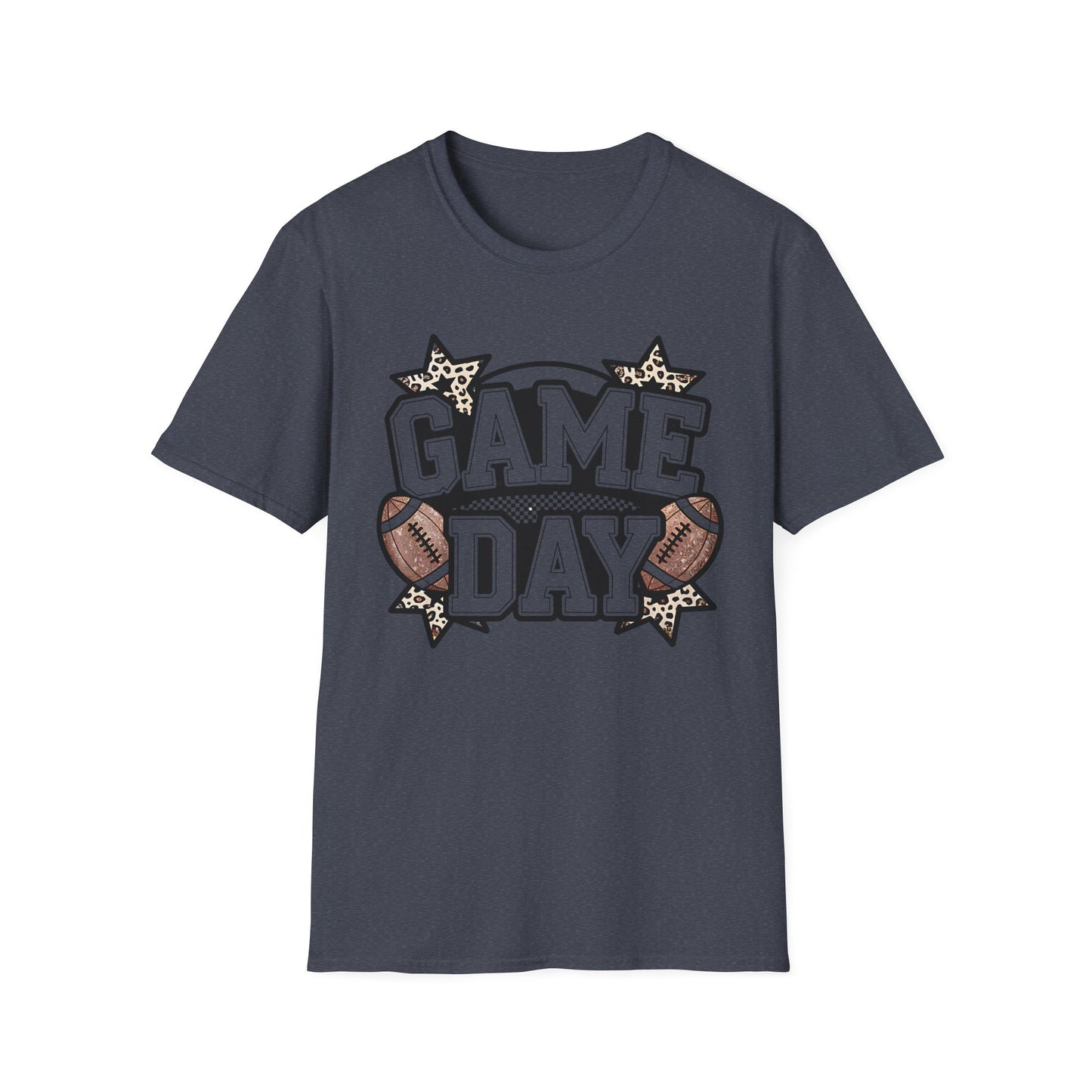 Game Day Football T-Shirt — Leopard Accent "GAME DAY" Graphic Tee